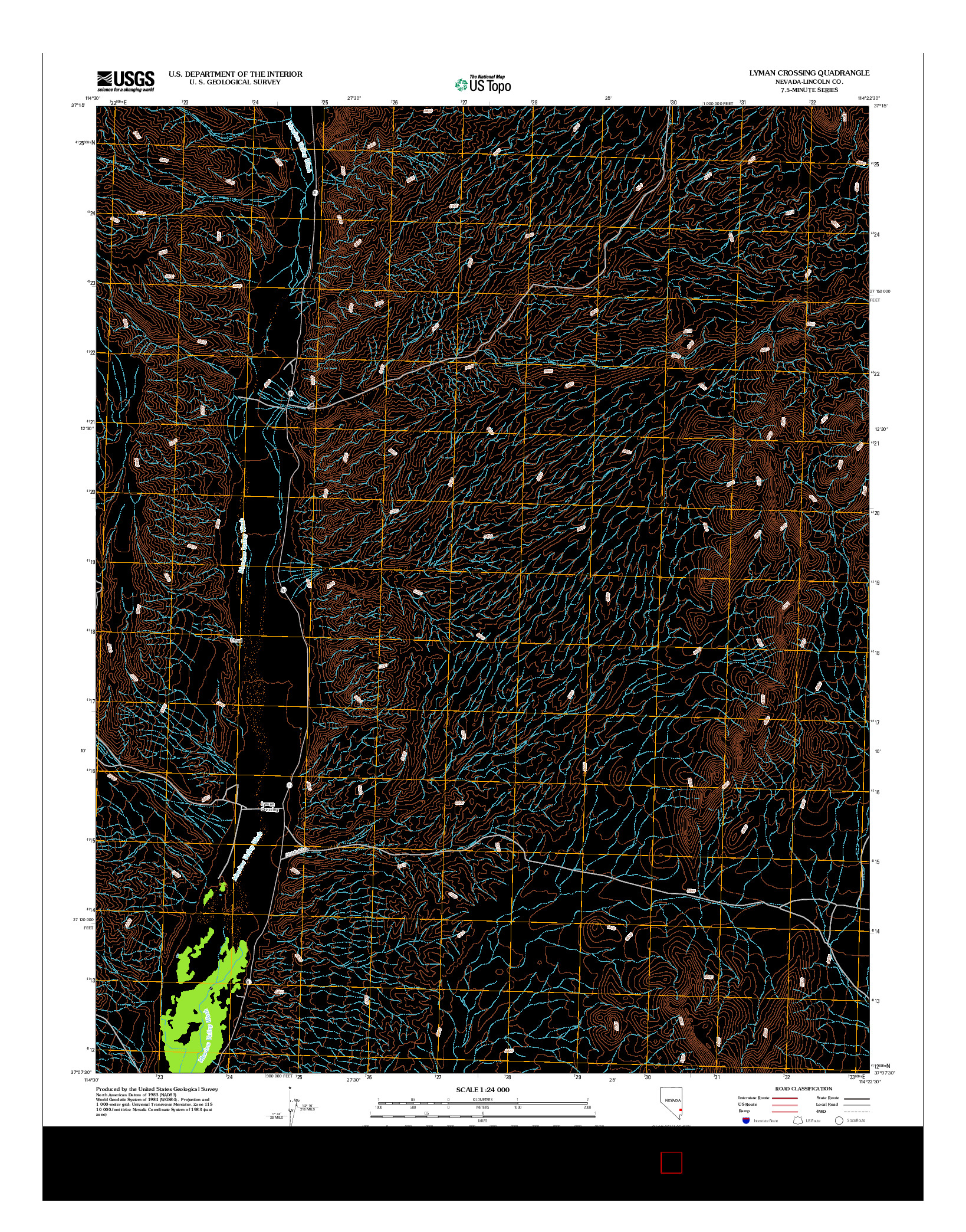 USGS US TOPO 7.5-MINUTE MAP FOR LYMAN CROSSING, NV 2012