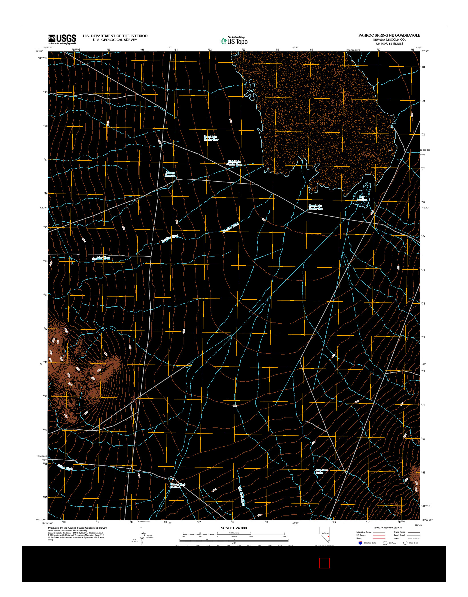 USGS US TOPO 7.5-MINUTE MAP FOR PAHROC SPRING NE, NV 2012