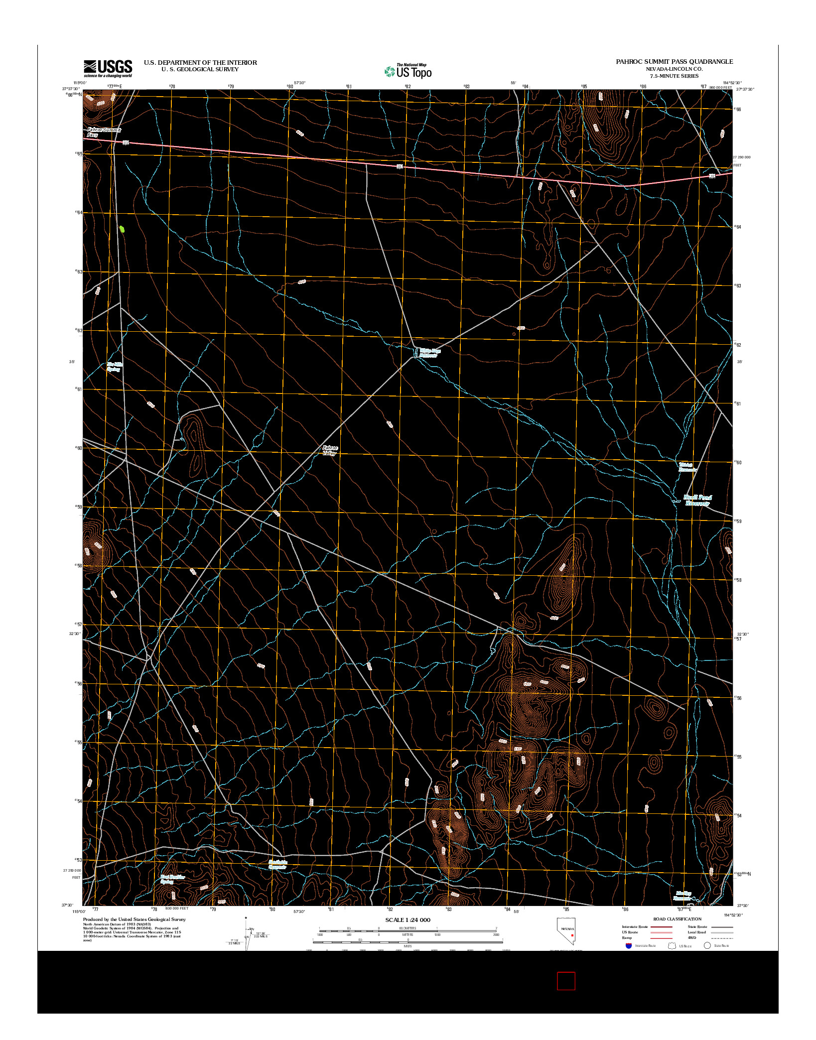 USGS US TOPO 7.5-MINUTE MAP FOR PAHROC SUMMIT PASS, NV 2012