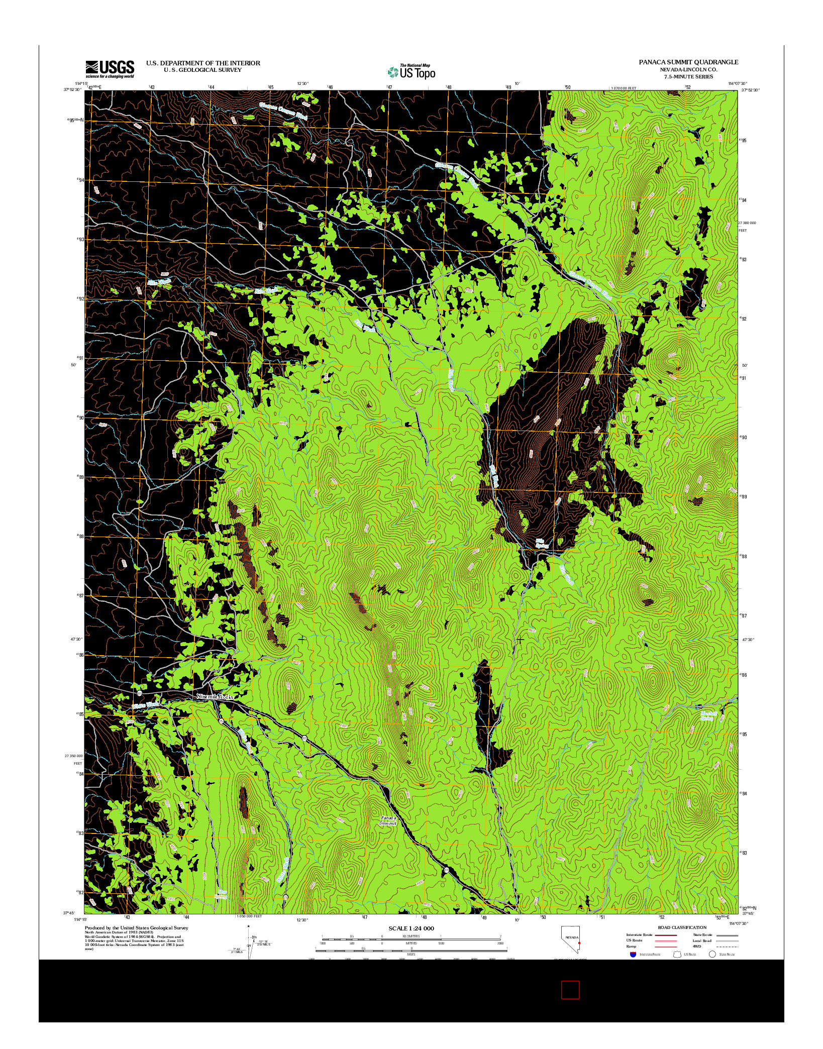 USGS US TOPO 7.5-MINUTE MAP FOR PANACA SUMMIT, NV 2012