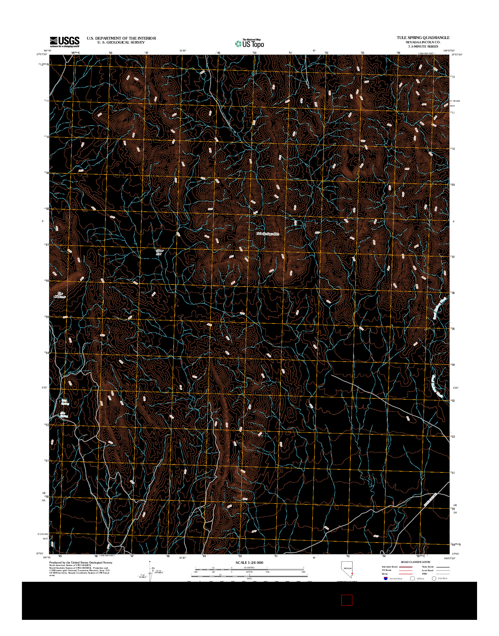 USGS US TOPO 7.5-MINUTE MAP FOR TULE SPRING, NV 2012