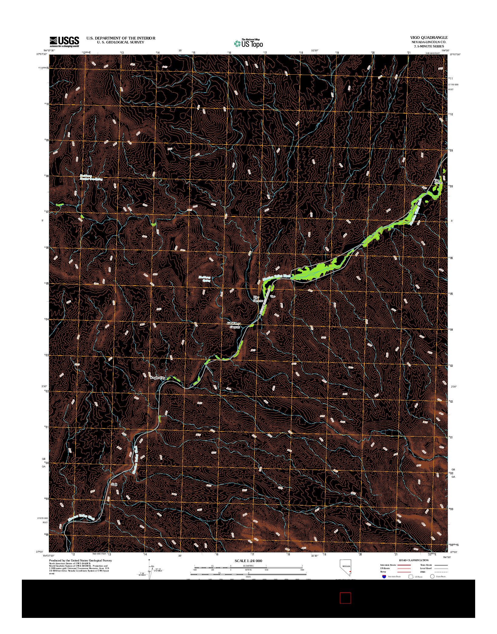 USGS US TOPO 7.5-MINUTE MAP FOR VIGO, NV 2012