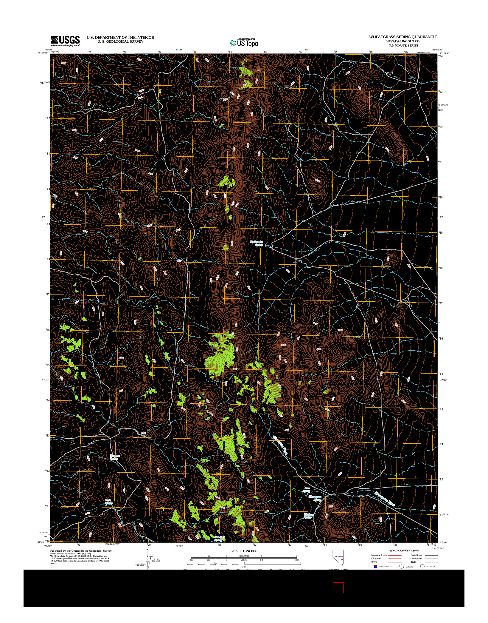 USGS US TOPO 7.5-MINUTE MAP FOR WHEATGRASS SPRING, NV 2012