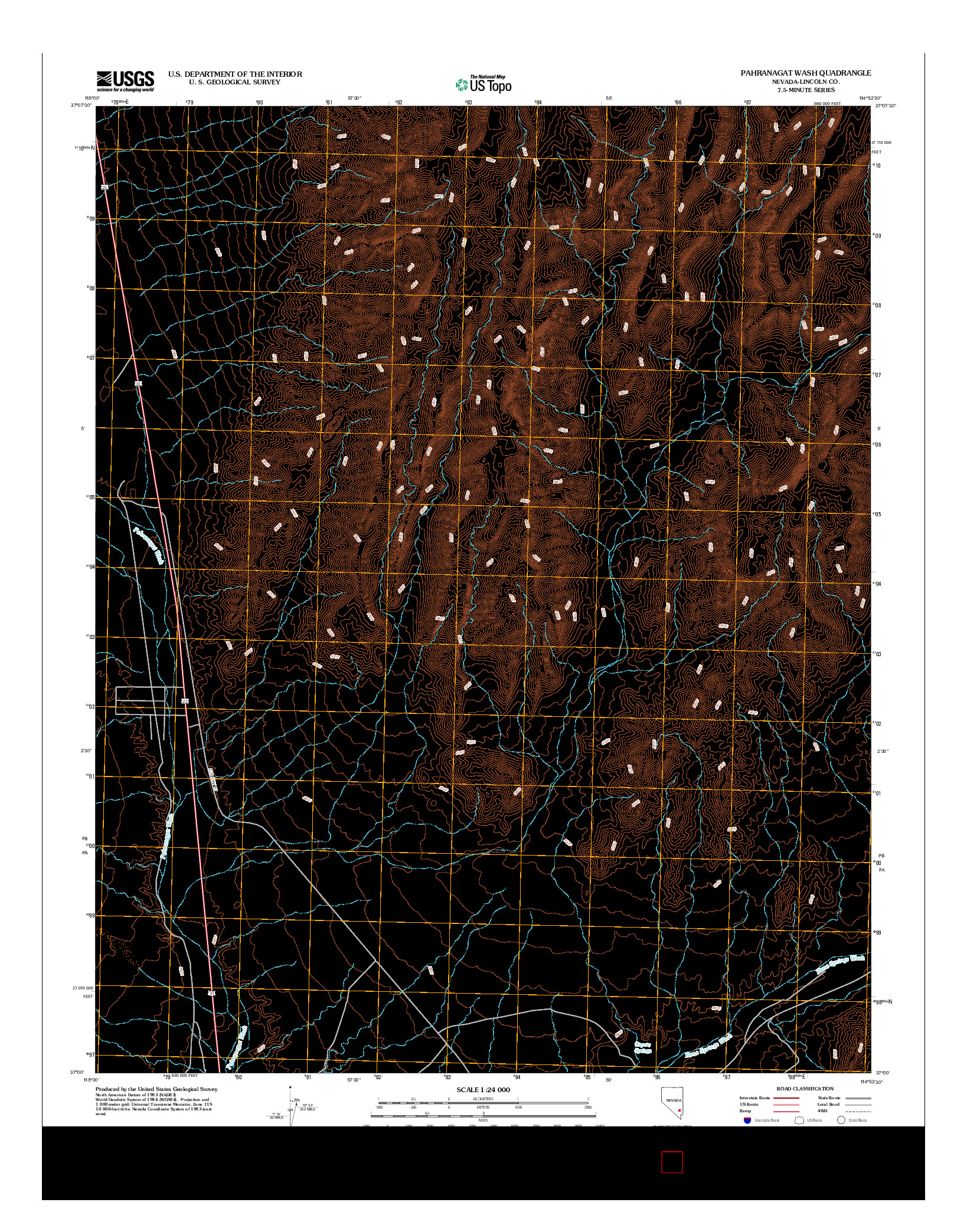 USGS US TOPO 7.5-MINUTE MAP FOR PAHRANAGAT WASH, NV 2012