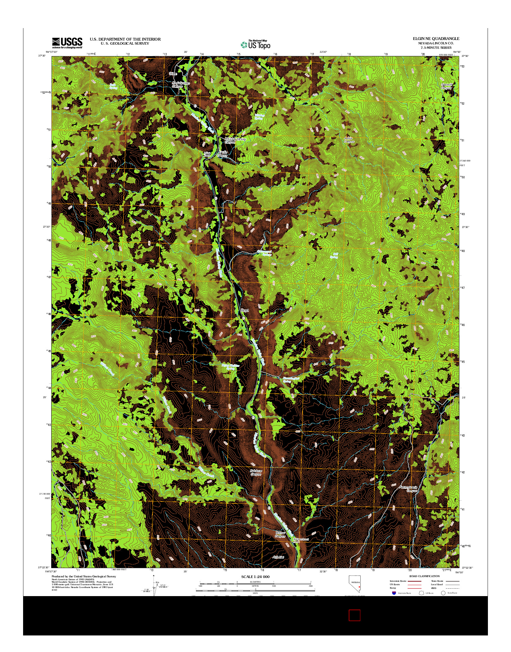 USGS US TOPO 7.5-MINUTE MAP FOR ELGIN NE, NV 2012