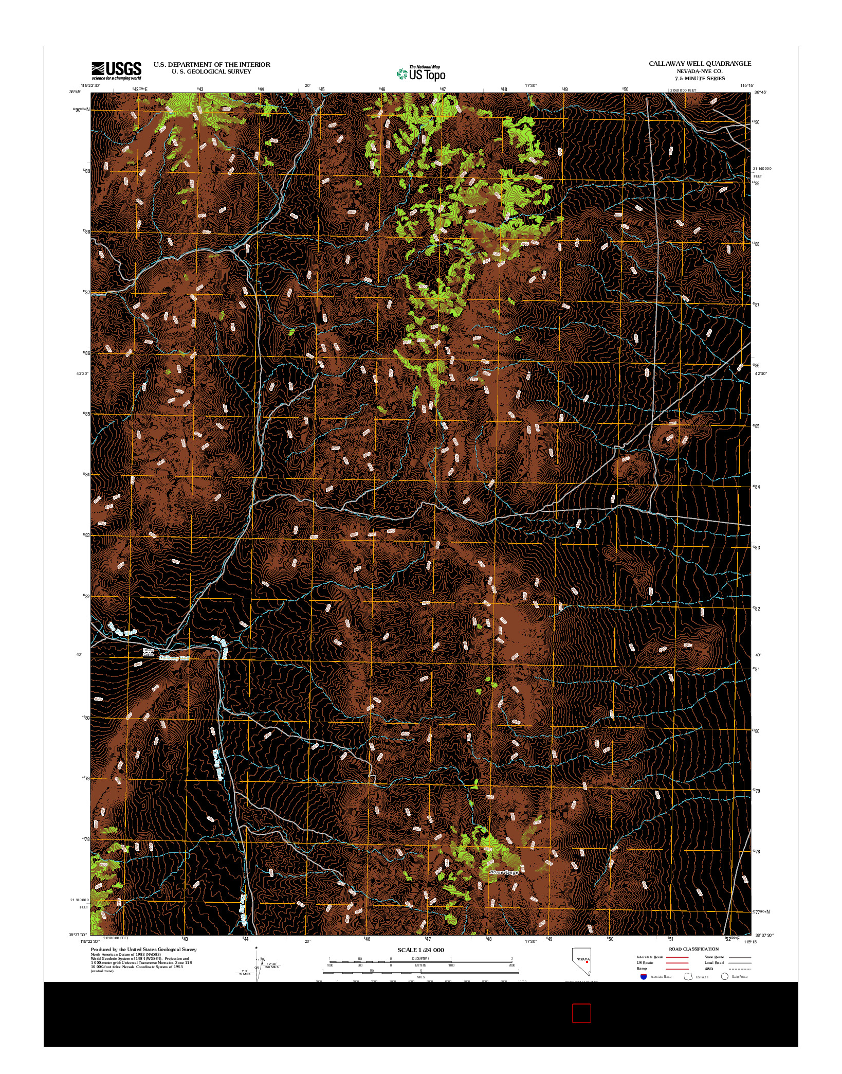 USGS US TOPO 7.5-MINUTE MAP FOR CALLAWAY WELL, NV 2012