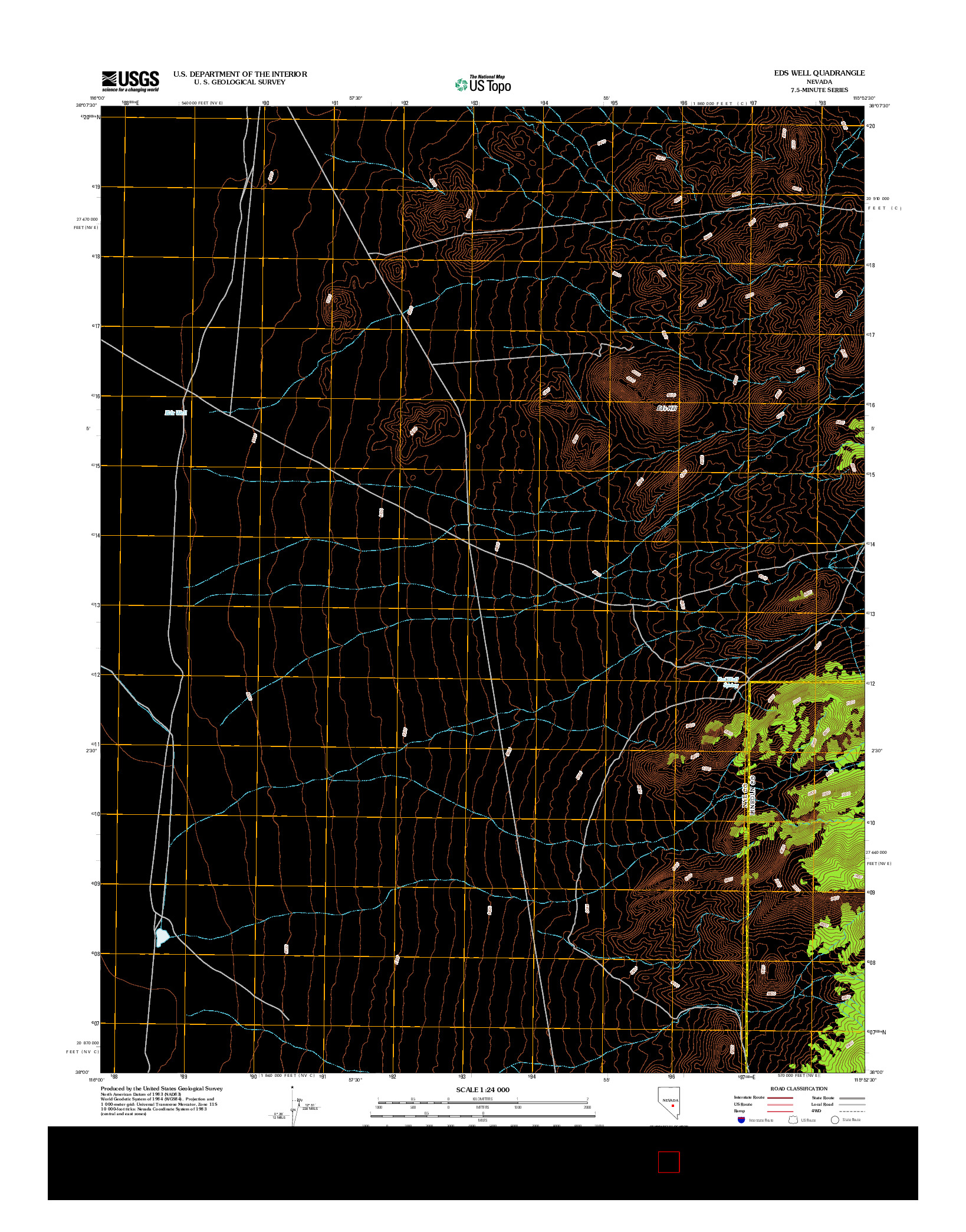 USGS US TOPO 7.5-MINUTE MAP FOR EDS WELL, NV 2012