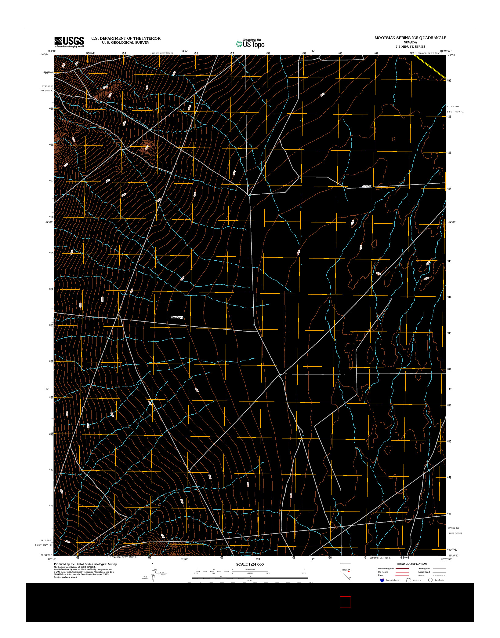 USGS US TOPO 7.5-MINUTE MAP FOR MOORMAN SPRING NW, NV 2012