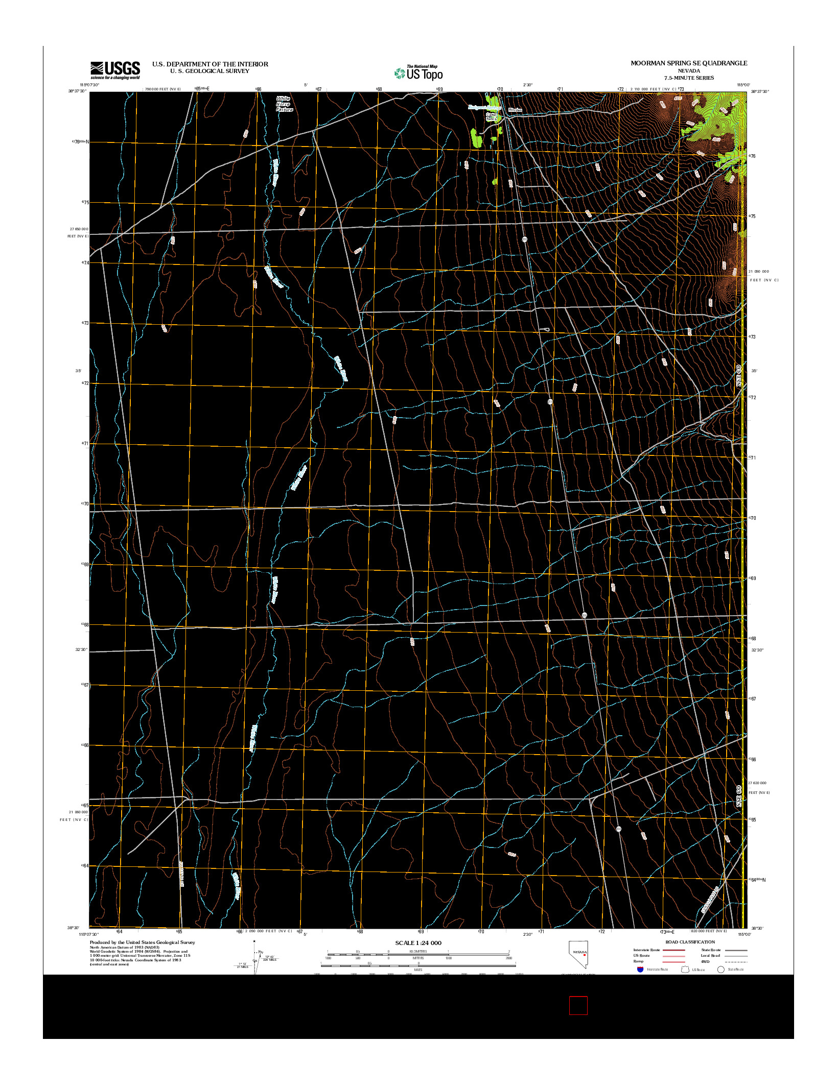 USGS US TOPO 7.5-MINUTE MAP FOR MOORMAN SPRING SE, NV 2012