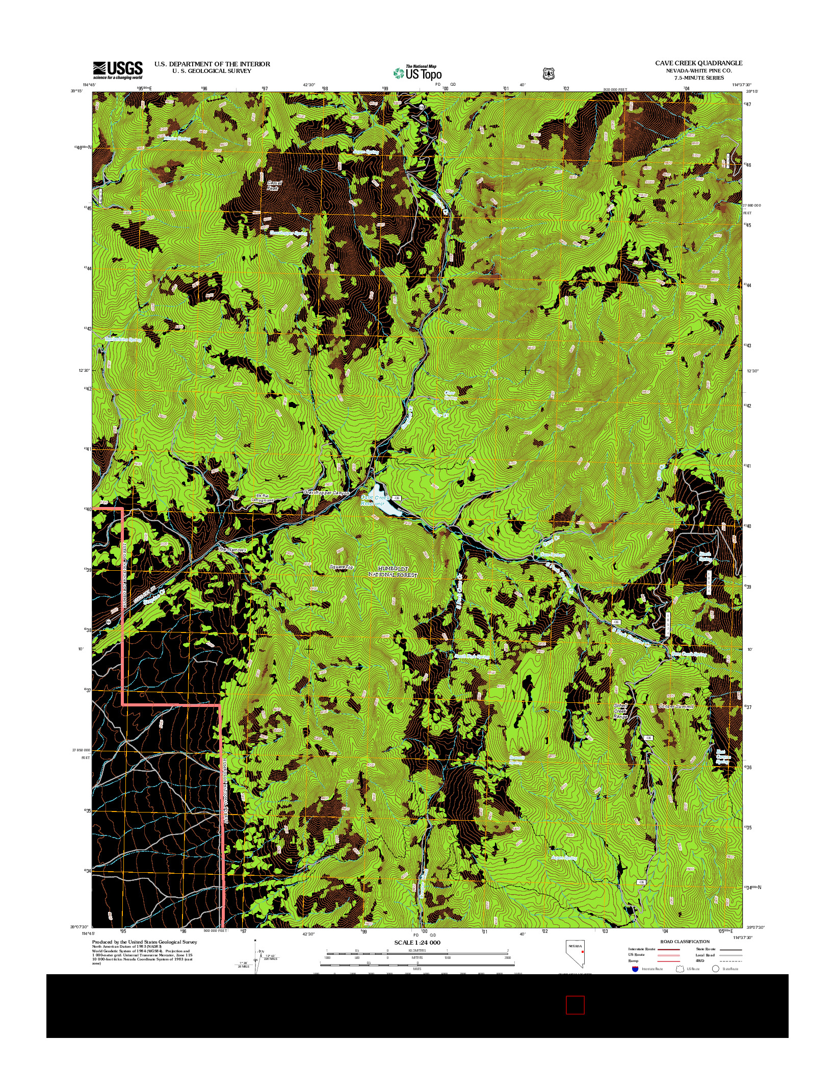 USGS US TOPO 7.5-MINUTE MAP FOR CAVE CREEK, NV 2012