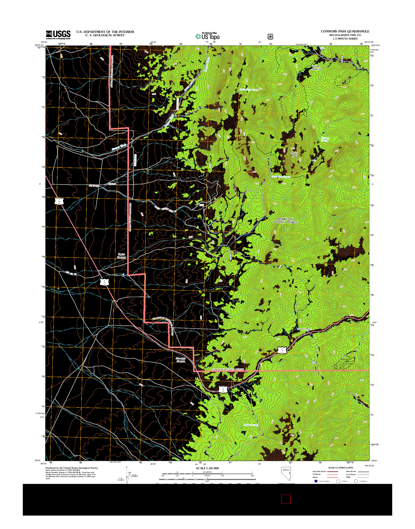 USGS US TOPO 7.5-MINUTE MAP FOR CONNORS PASS, NV 2012