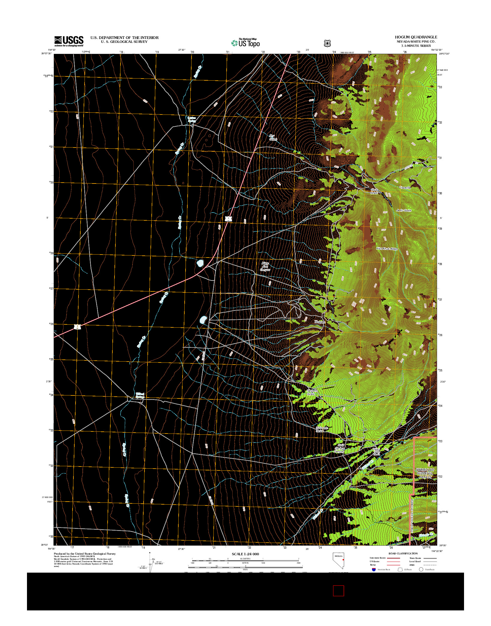 USGS US TOPO 7.5-MINUTE MAP FOR HOGUM, NV 2012