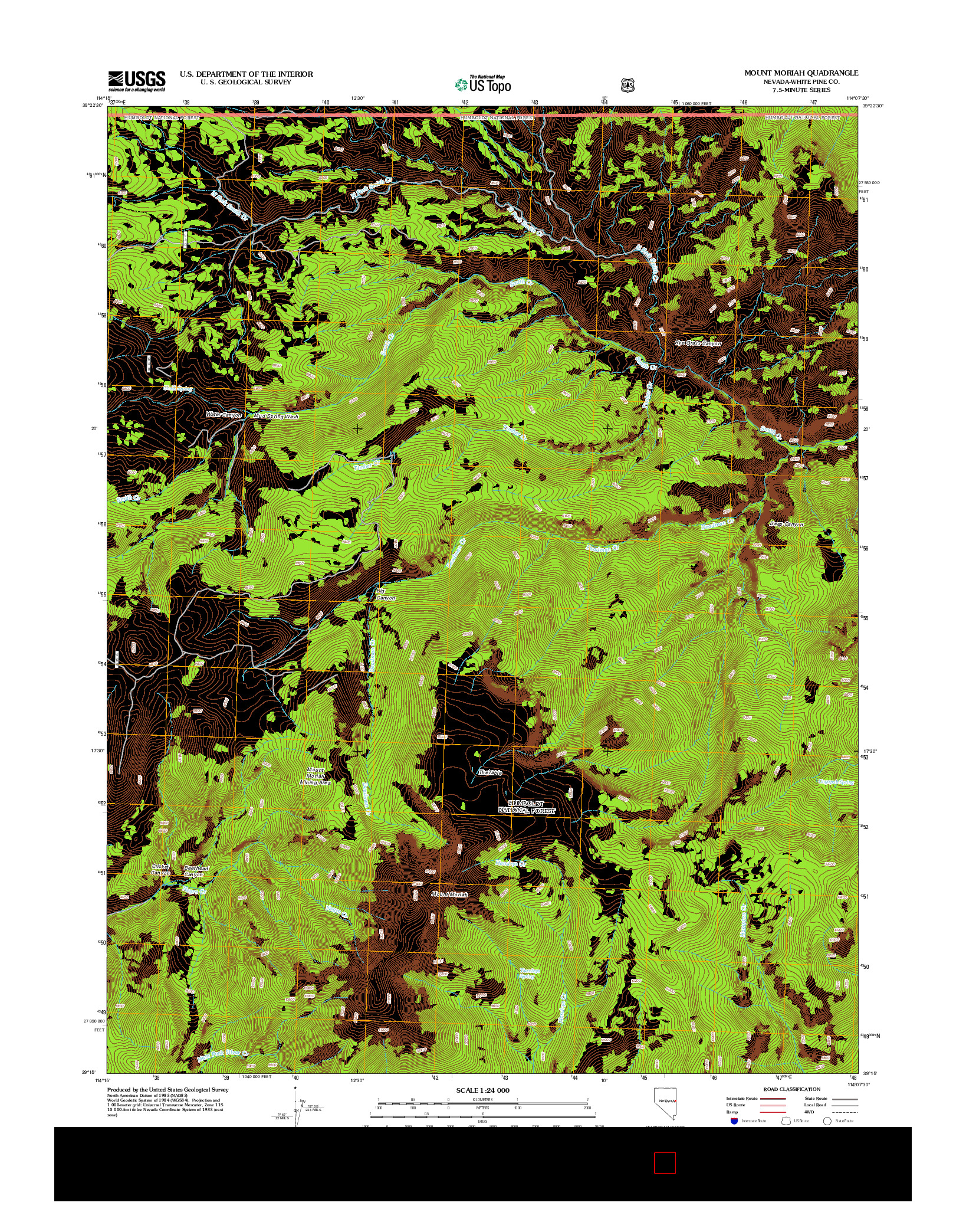 USGS US TOPO 7.5-MINUTE MAP FOR MOUNT MORIAH, NV 2012