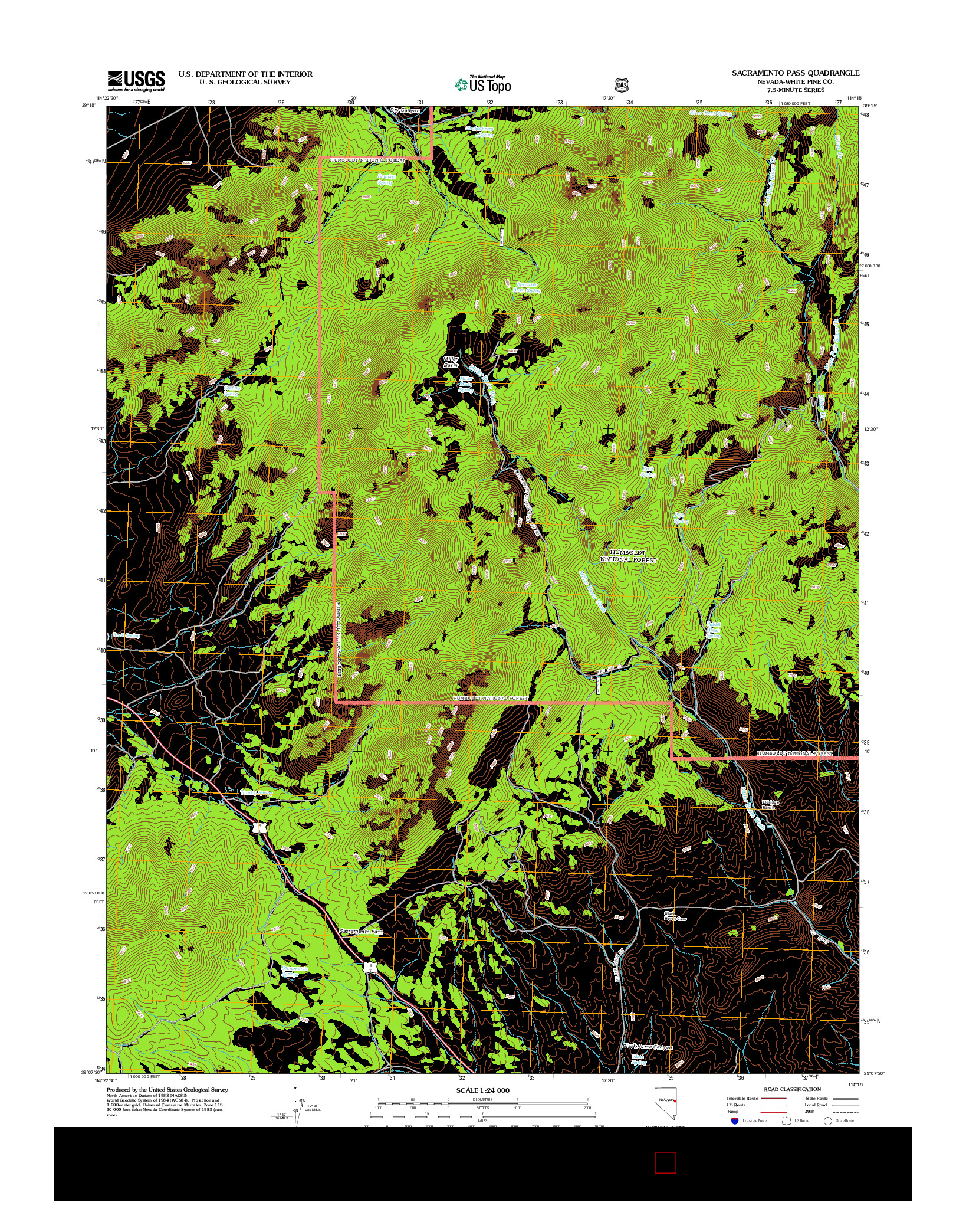 USGS US TOPO 7.5-MINUTE MAP FOR SACRAMENTO PASS, NV 2012