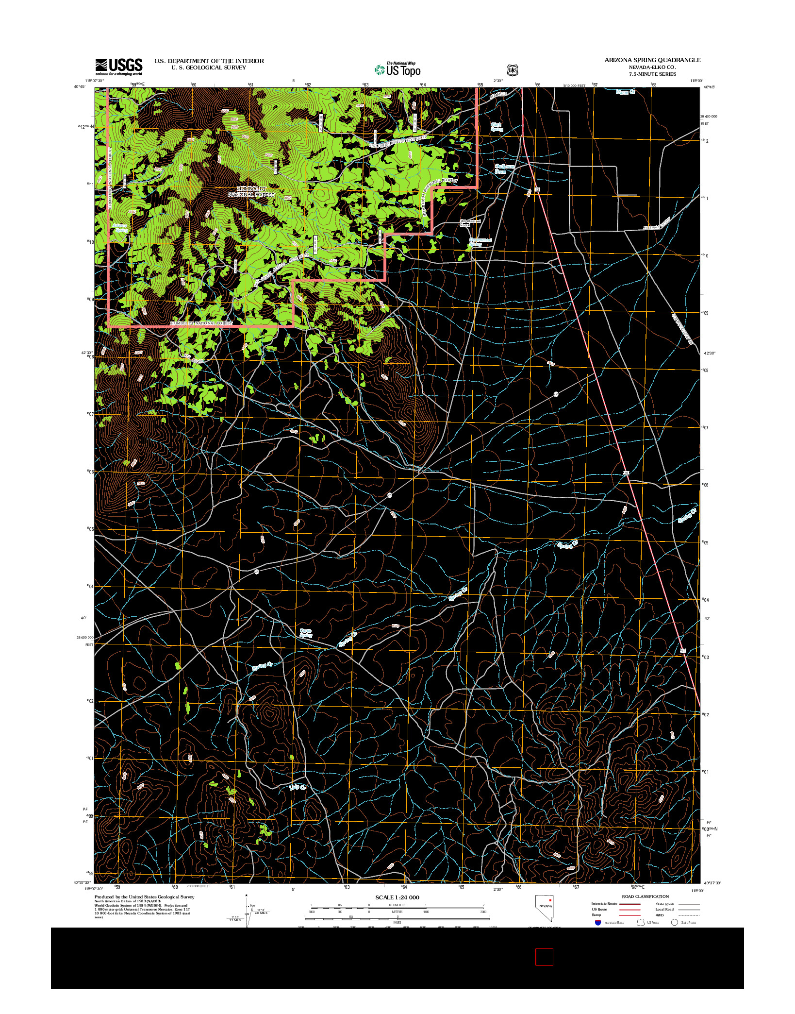 USGS US TOPO 7.5-MINUTE MAP FOR ARIZONA SPRING, NV 2012