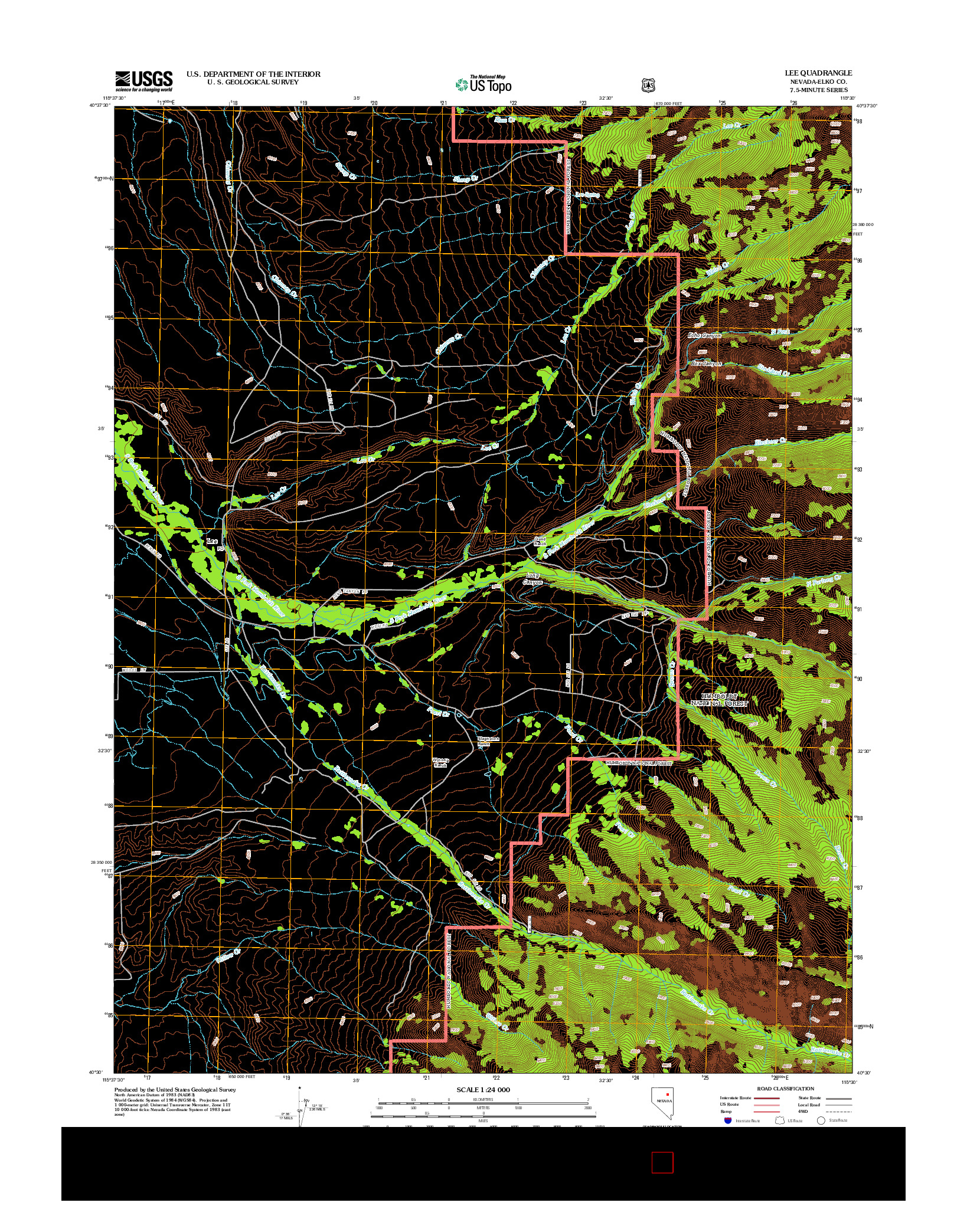 USGS US TOPO 7.5-MINUTE MAP FOR LEE, NV 2012