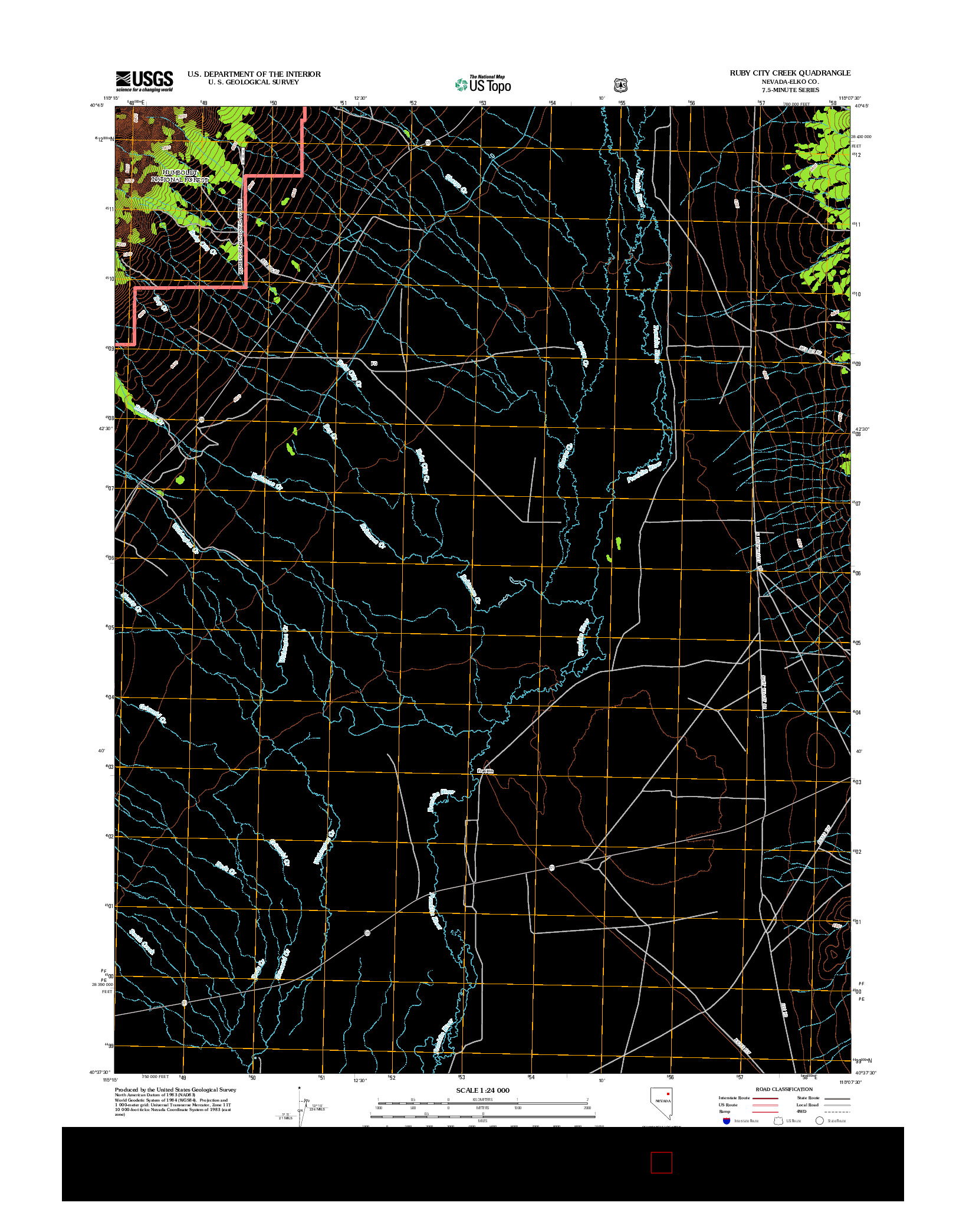 USGS US TOPO 7.5-MINUTE MAP FOR RUBY CITY CREEK, NV 2012