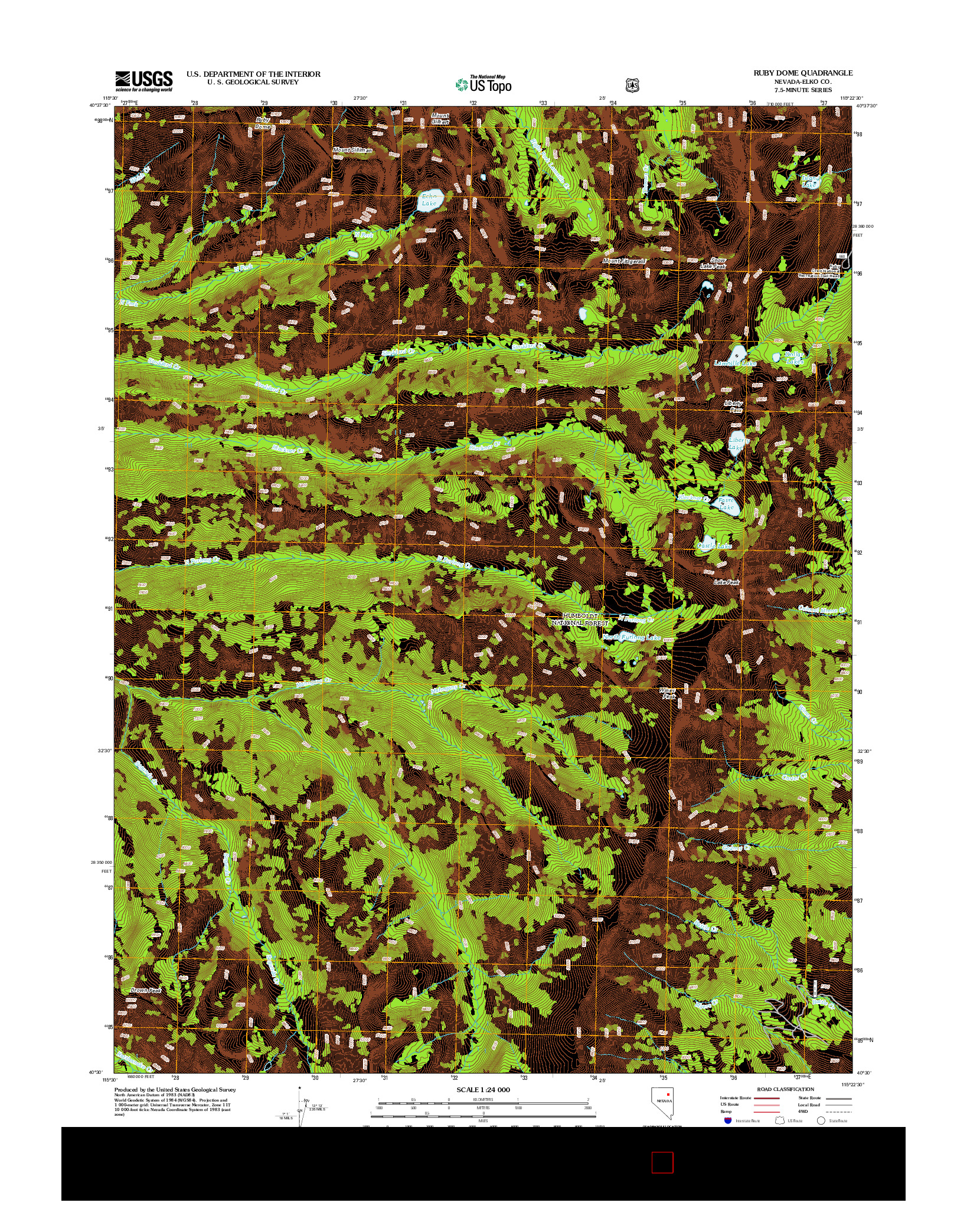 USGS US TOPO 7.5-MINUTE MAP FOR RUBY DOME, NV 2012