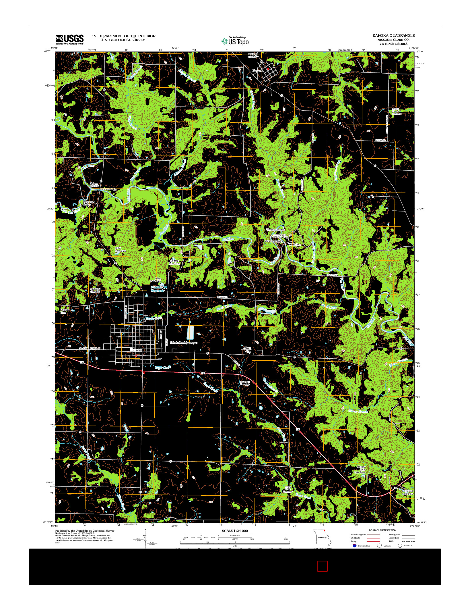 USGS US TOPO 7.5-MINUTE MAP FOR KAHOKA, MO 2012