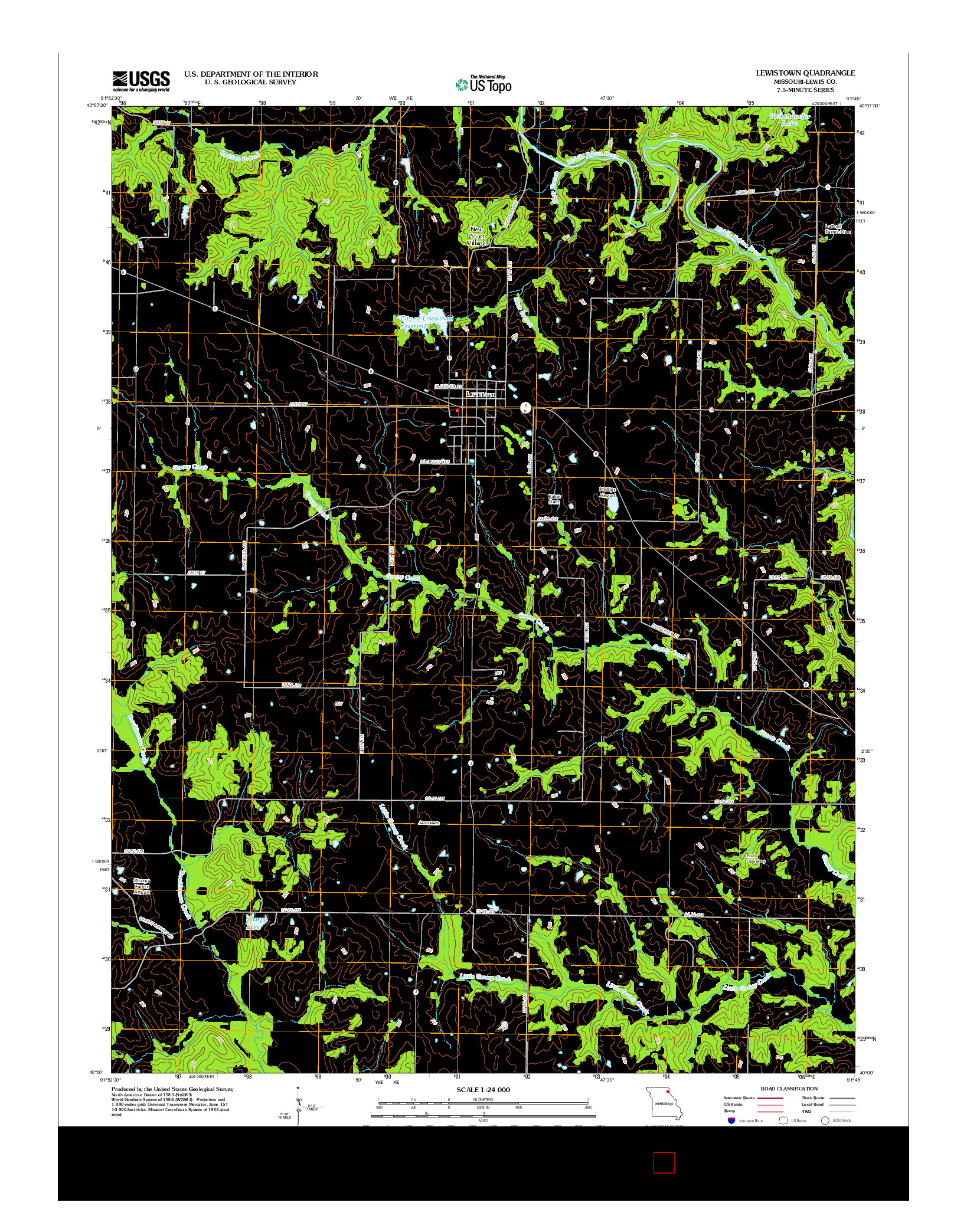 USGS US TOPO 7.5-MINUTE MAP FOR LEWISTOWN, MO 2012