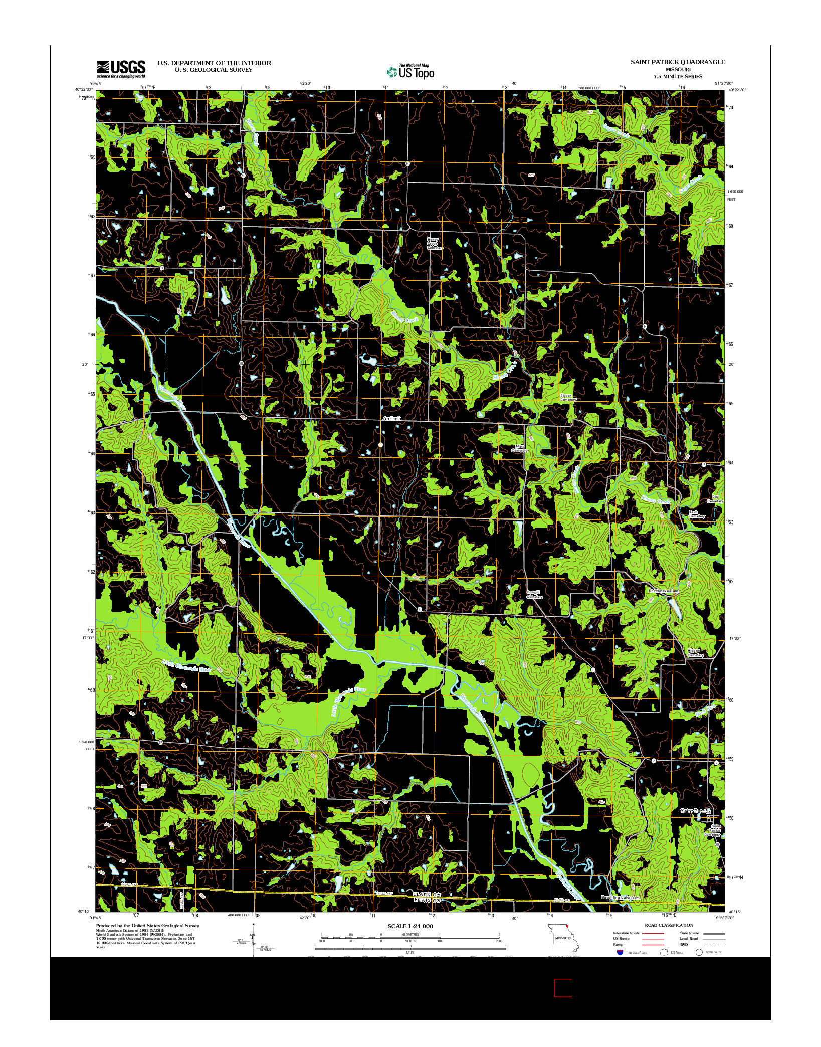 USGS US TOPO 7.5-MINUTE MAP FOR SAINT PATRICK, MO 2012