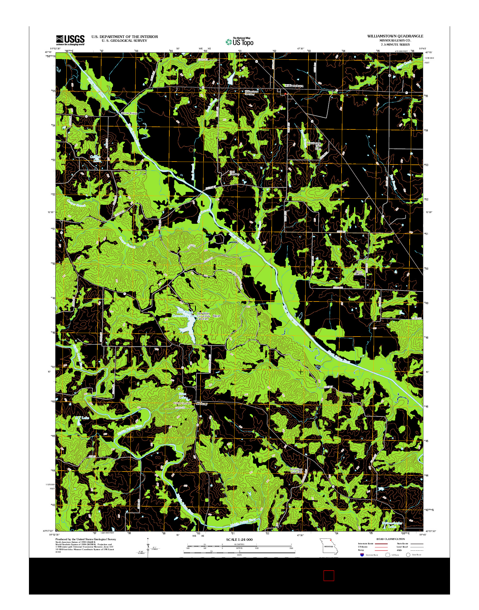 USGS US TOPO 7.5-MINUTE MAP FOR WILLIAMSTOWN, MO 2012