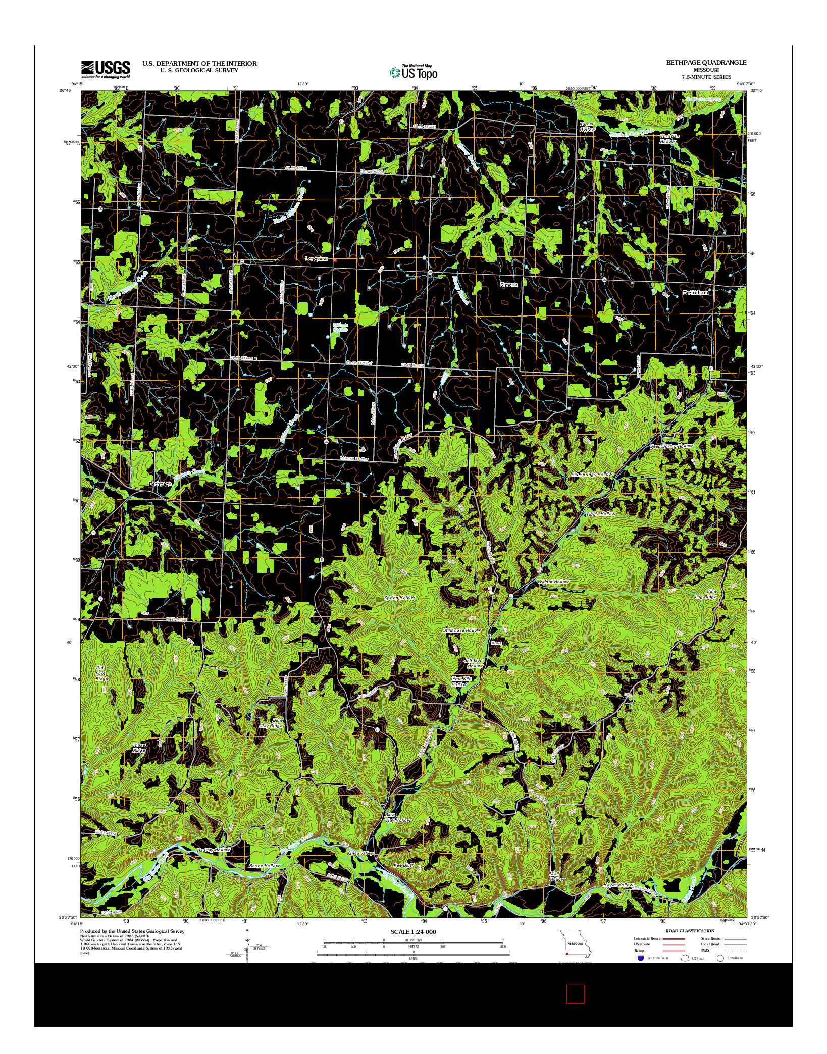 USGS US TOPO 7.5-MINUTE MAP FOR BETHPAGE, MO 2012