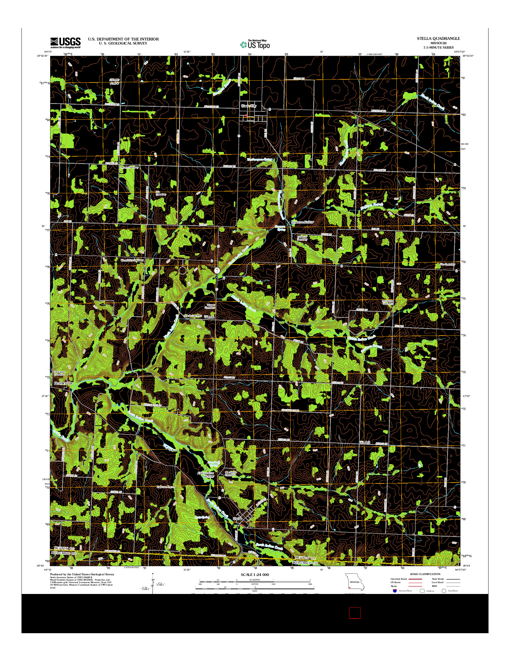 USGS US TOPO 7.5-MINUTE MAP FOR STELLA, MO 2012