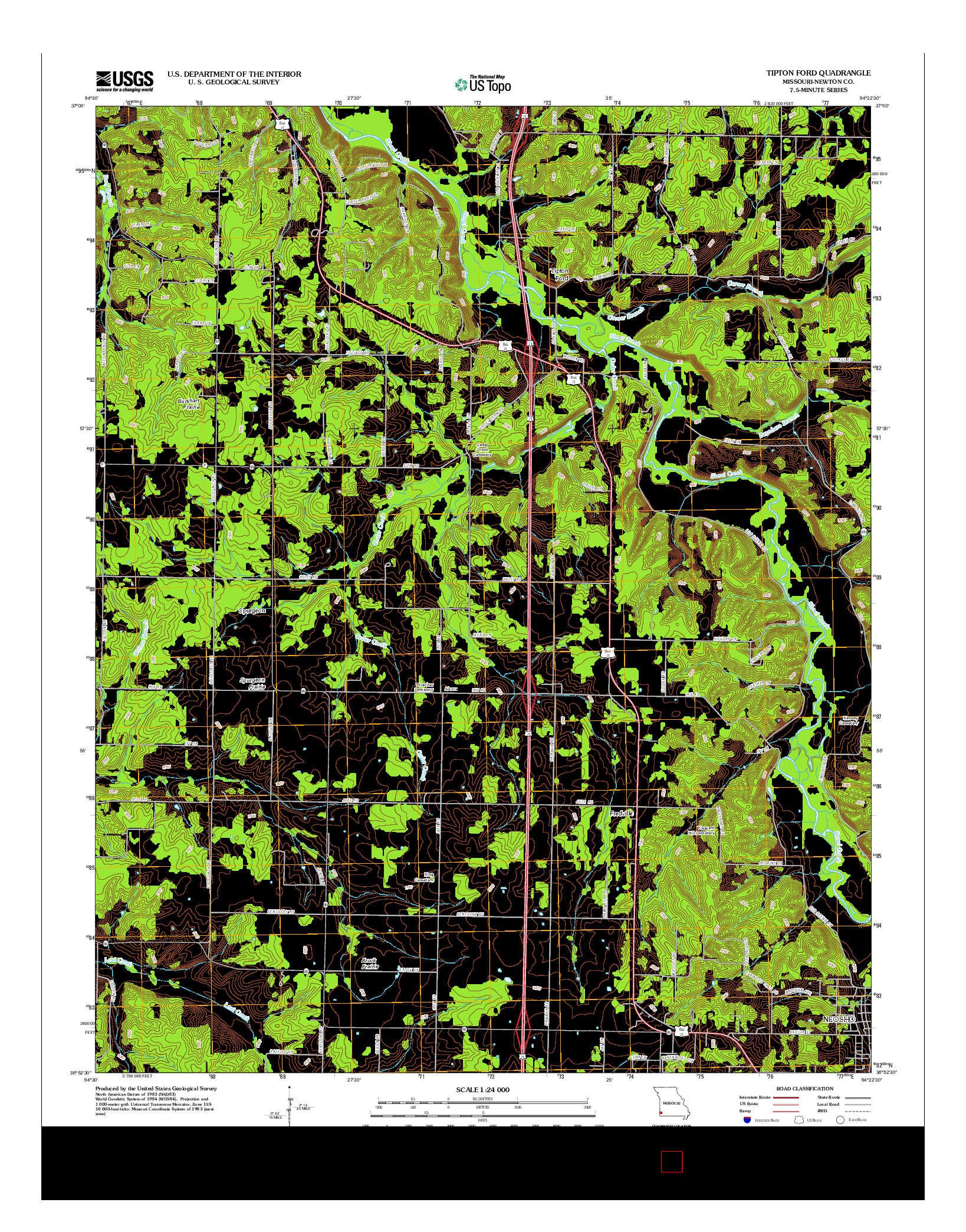 USGS US TOPO 7.5-MINUTE MAP FOR TIPTON FORD, MO 2012