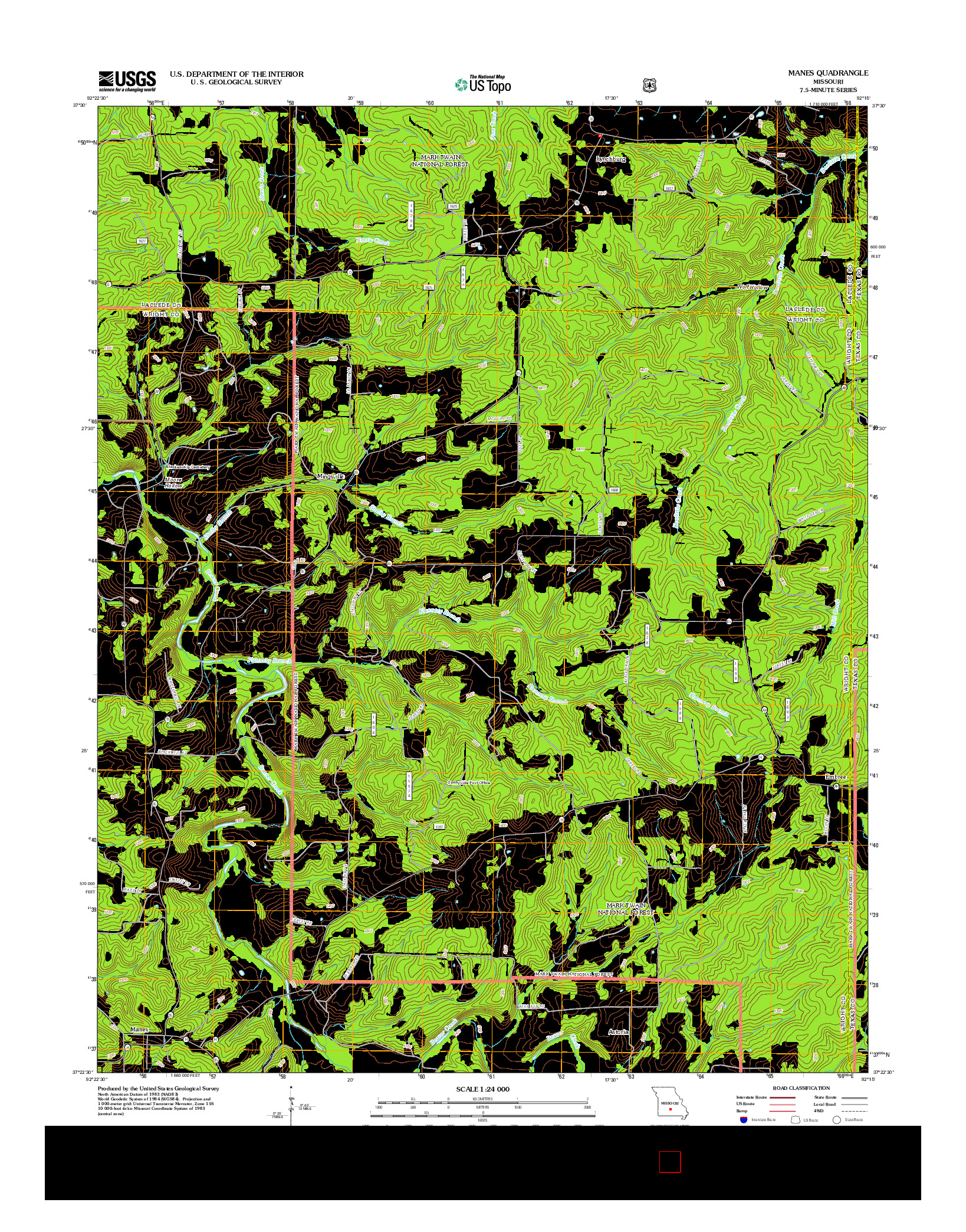 USGS US TOPO 7.5-MINUTE MAP FOR MANES, MO 2012