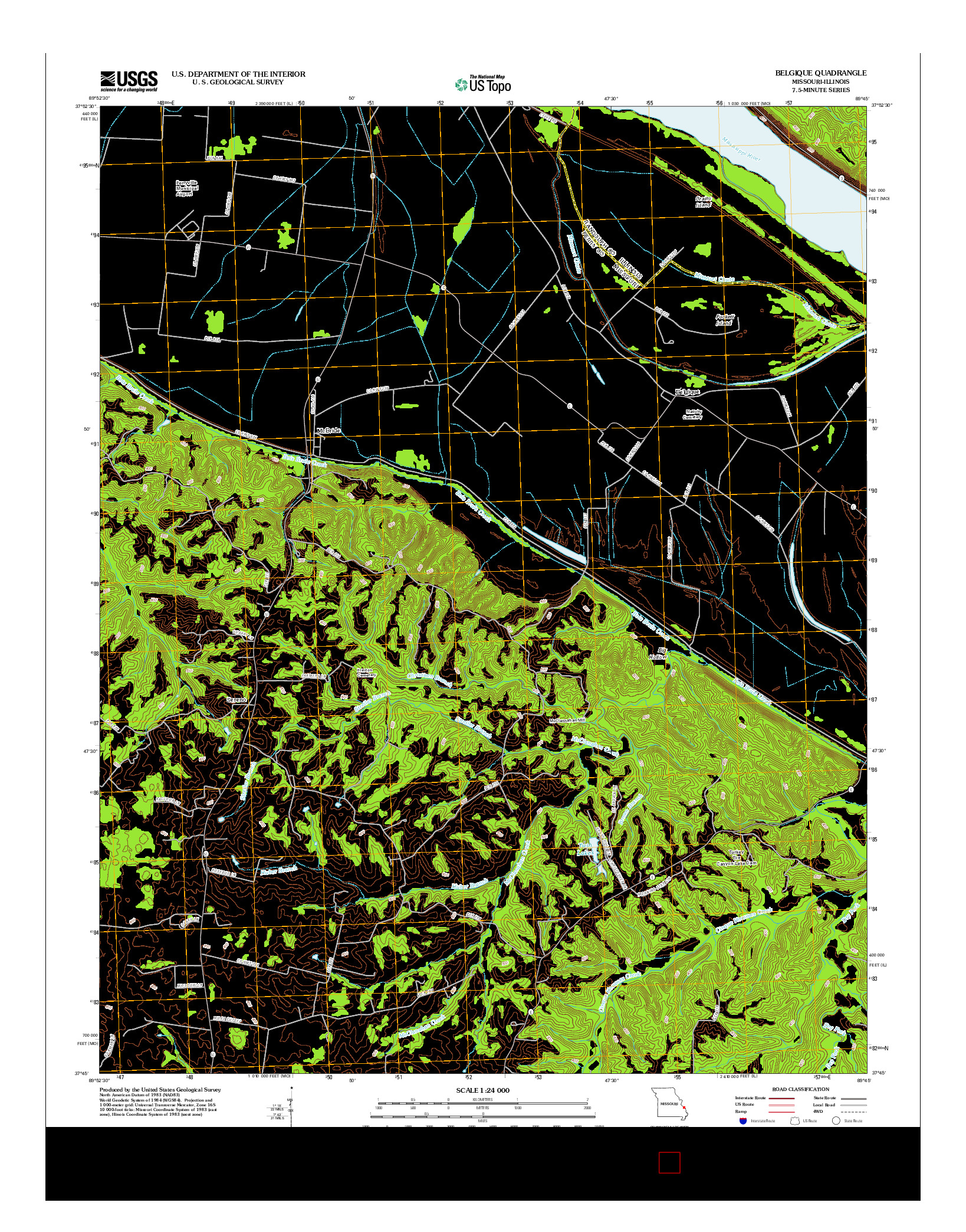 USGS US TOPO 7.5-MINUTE MAP FOR BELGIQUE, MO-IL 2012