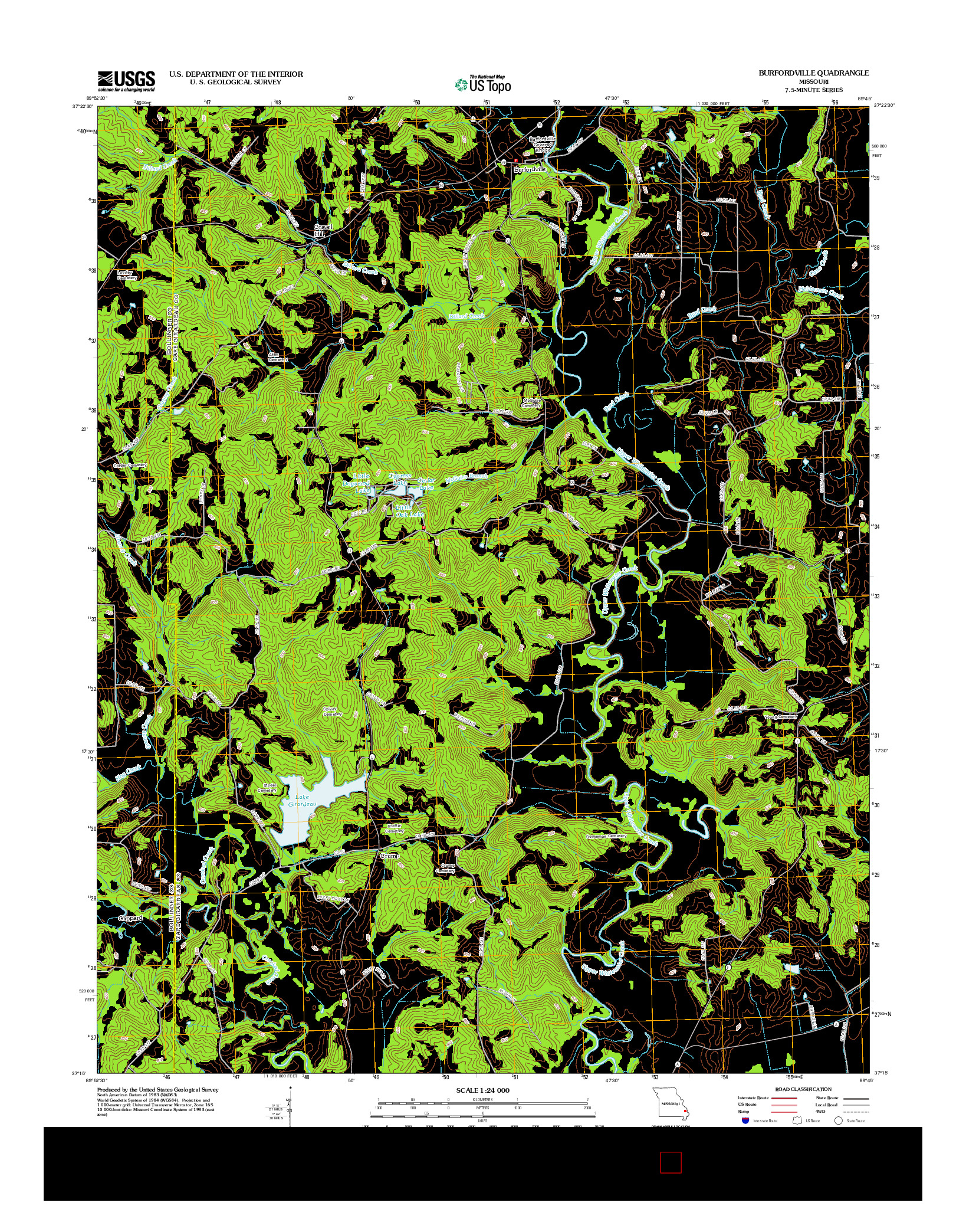 USGS US TOPO 7.5-MINUTE MAP FOR BURFORDVILLE, MO 2012