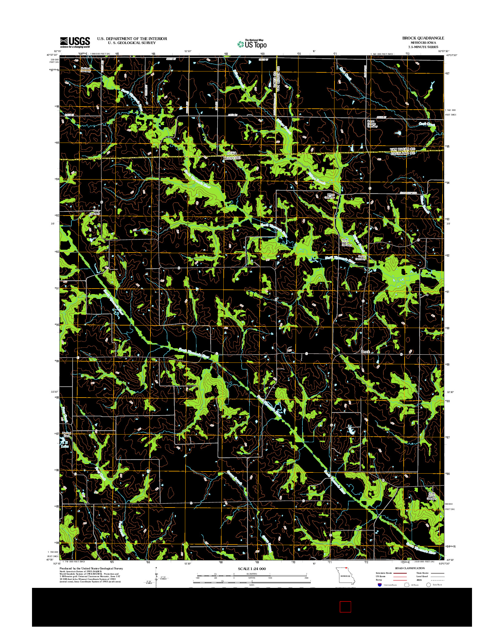 USGS US TOPO 7.5-MINUTE MAP FOR BROCK, MO-IA 2012