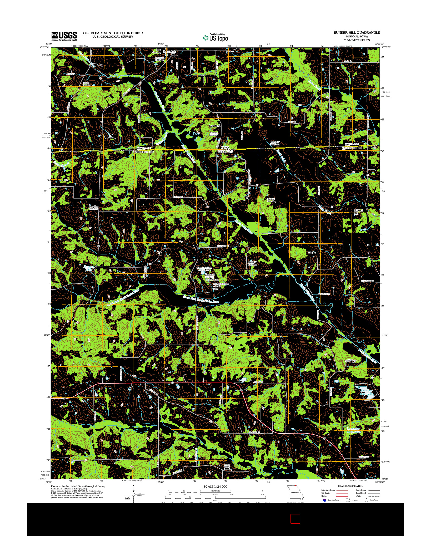 USGS US TOPO 7.5-MINUTE MAP FOR BUNKER HILL, MO-IA 2012