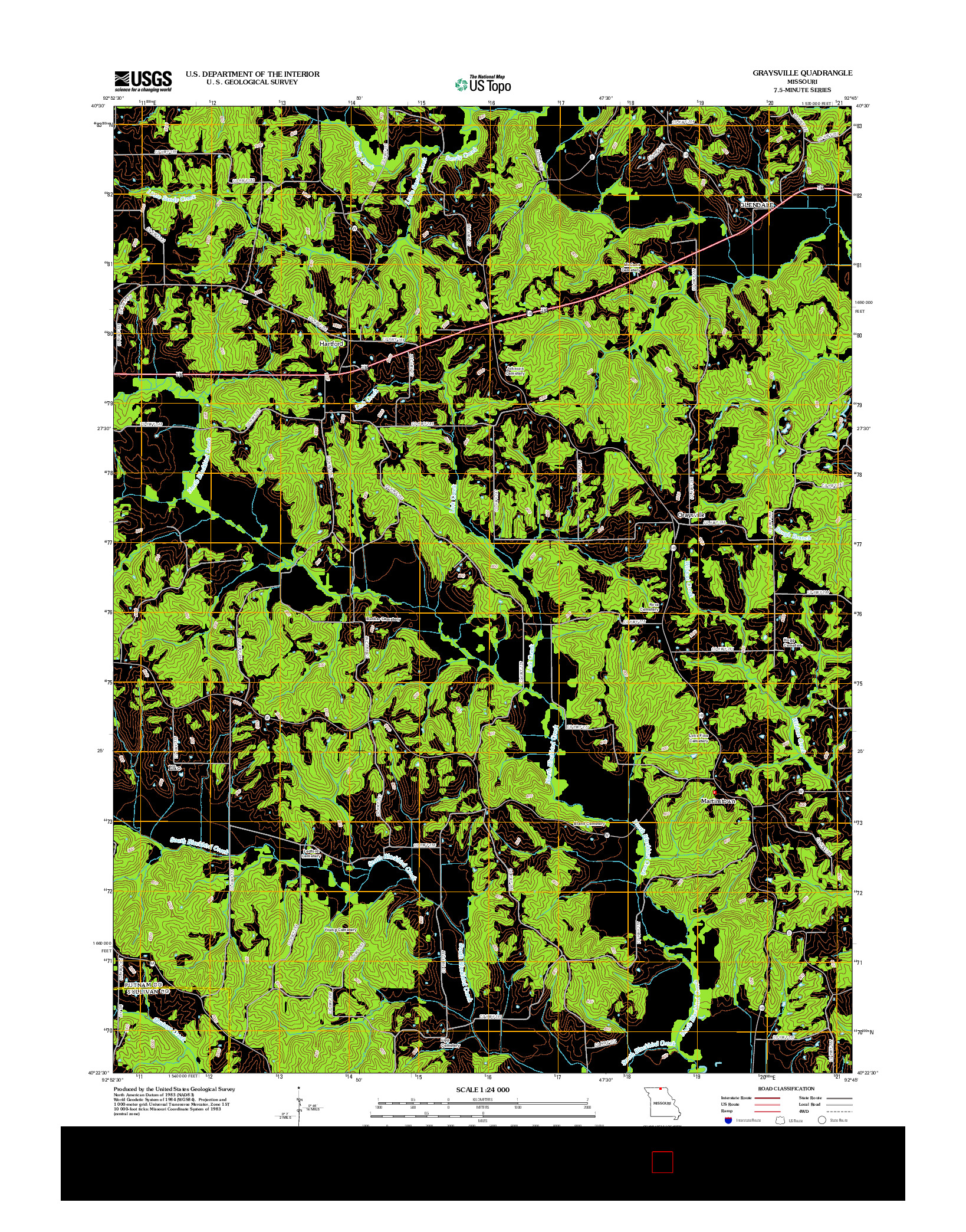 USGS US TOPO 7.5-MINUTE MAP FOR GRAYSVILLE, MO 2012