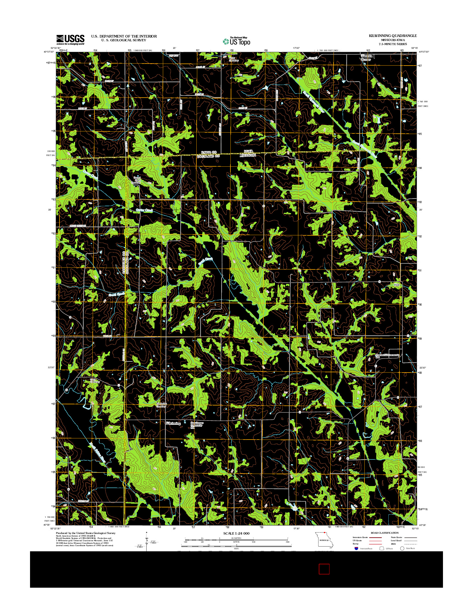 USGS US TOPO 7.5-MINUTE MAP FOR KILWINNING, MO-IA 2012