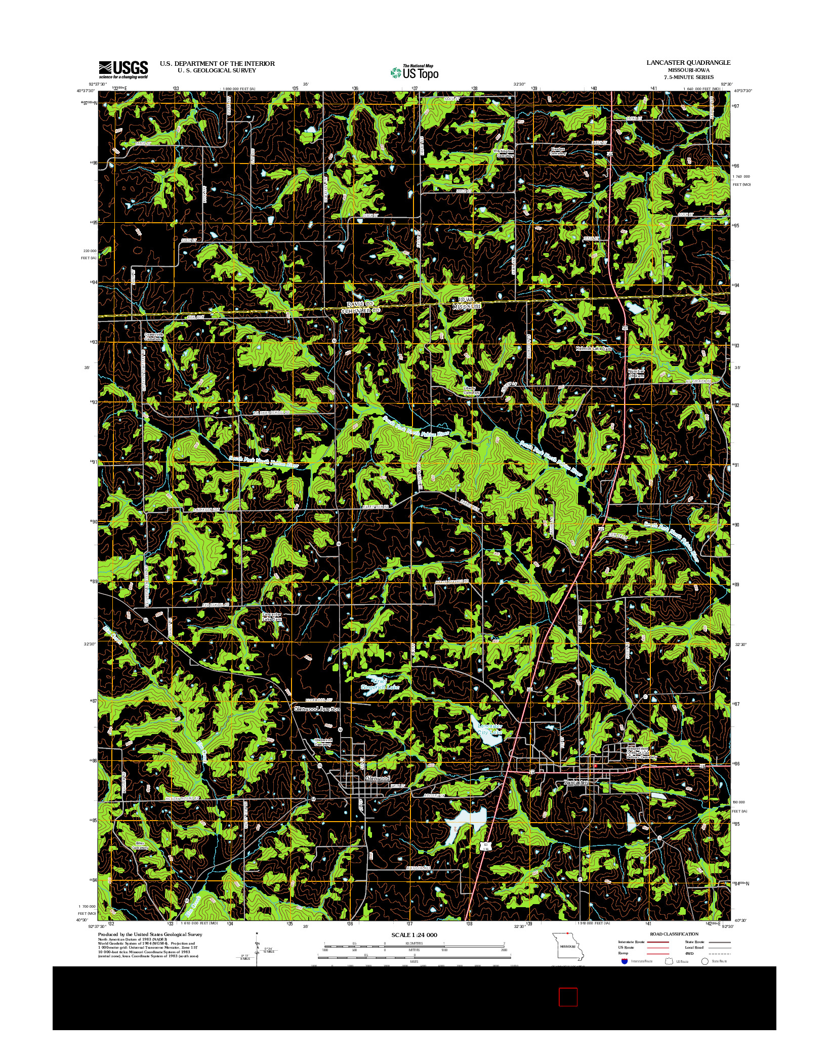 USGS US TOPO 7.5-MINUTE MAP FOR LANCASTER, MO-IA 2012