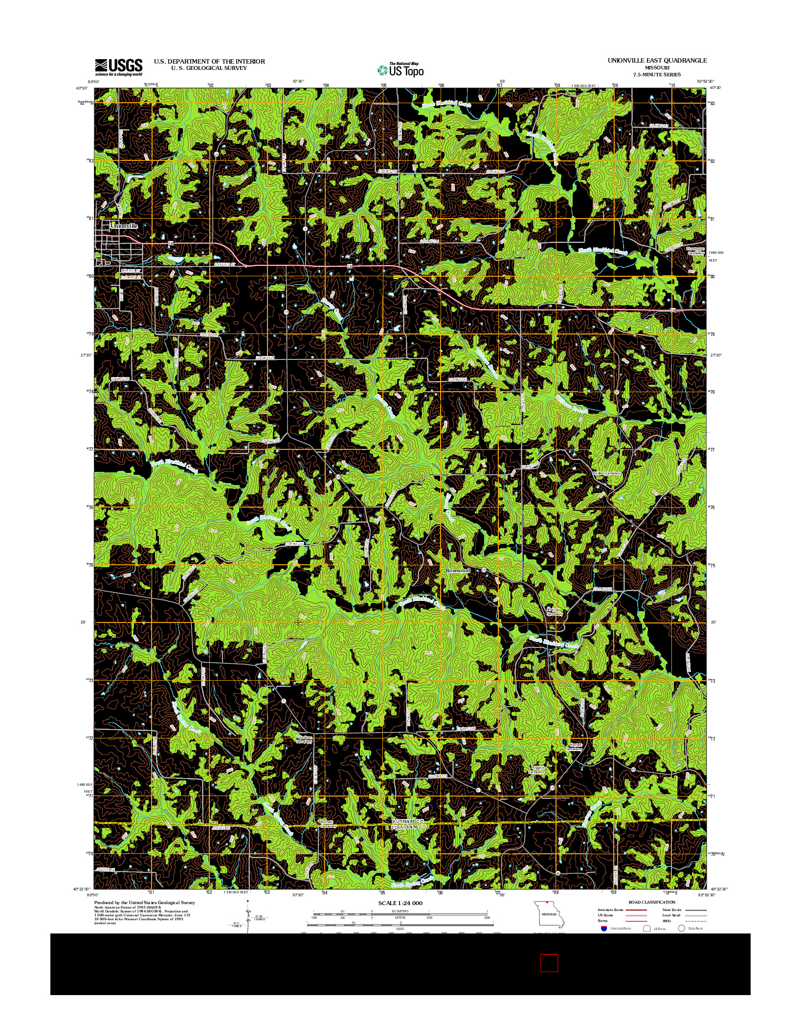 USGS US TOPO 7.5-MINUTE MAP FOR UNIONVILLE EAST, MO 2012