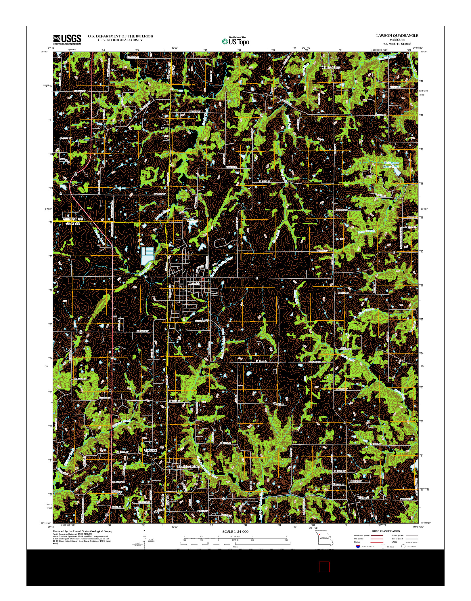 USGS US TOPO 7.5-MINUTE MAP FOR LAWSON, MO 2012