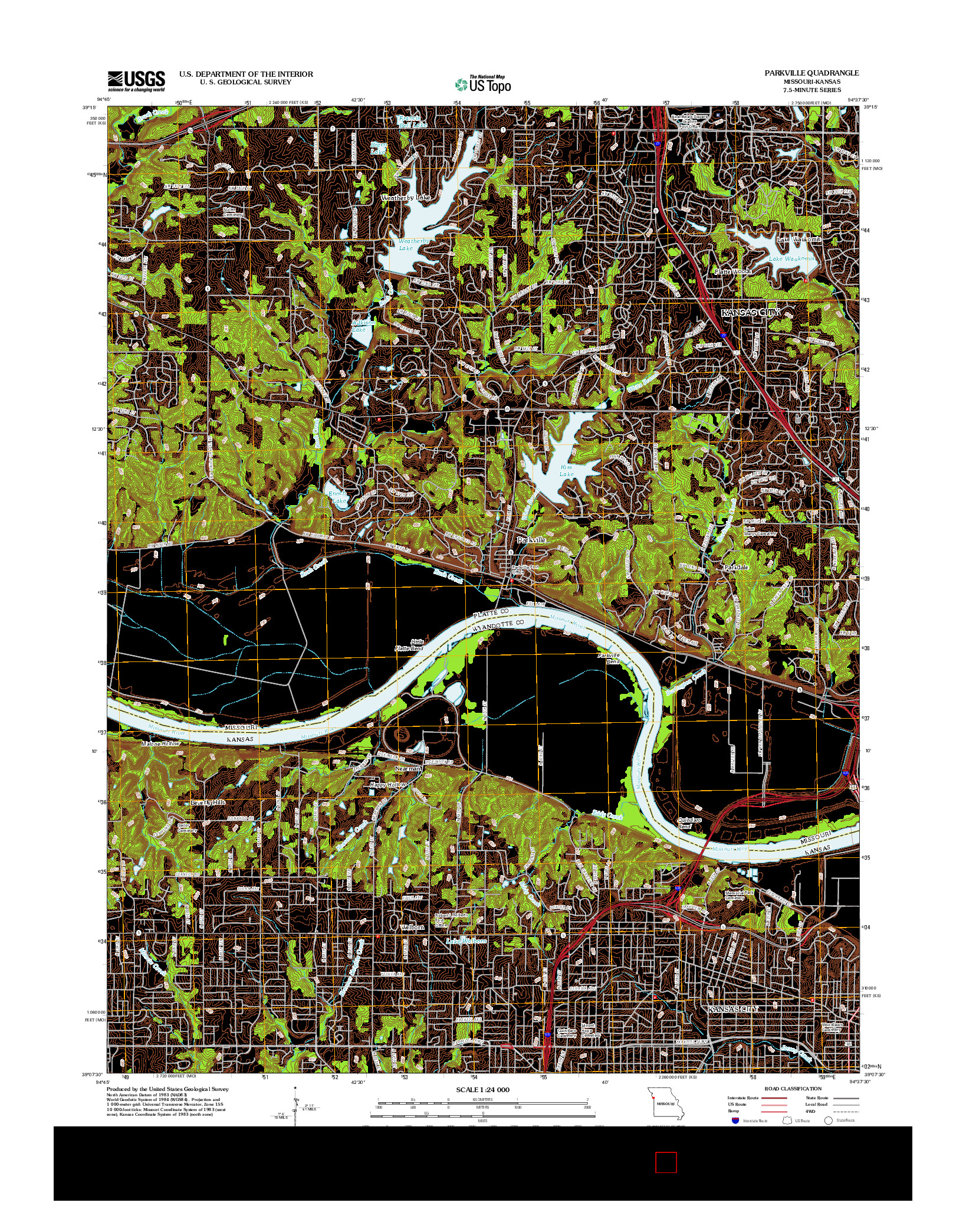 USGS US TOPO 7.5-MINUTE MAP FOR PARKVILLE, MO-KS 2012