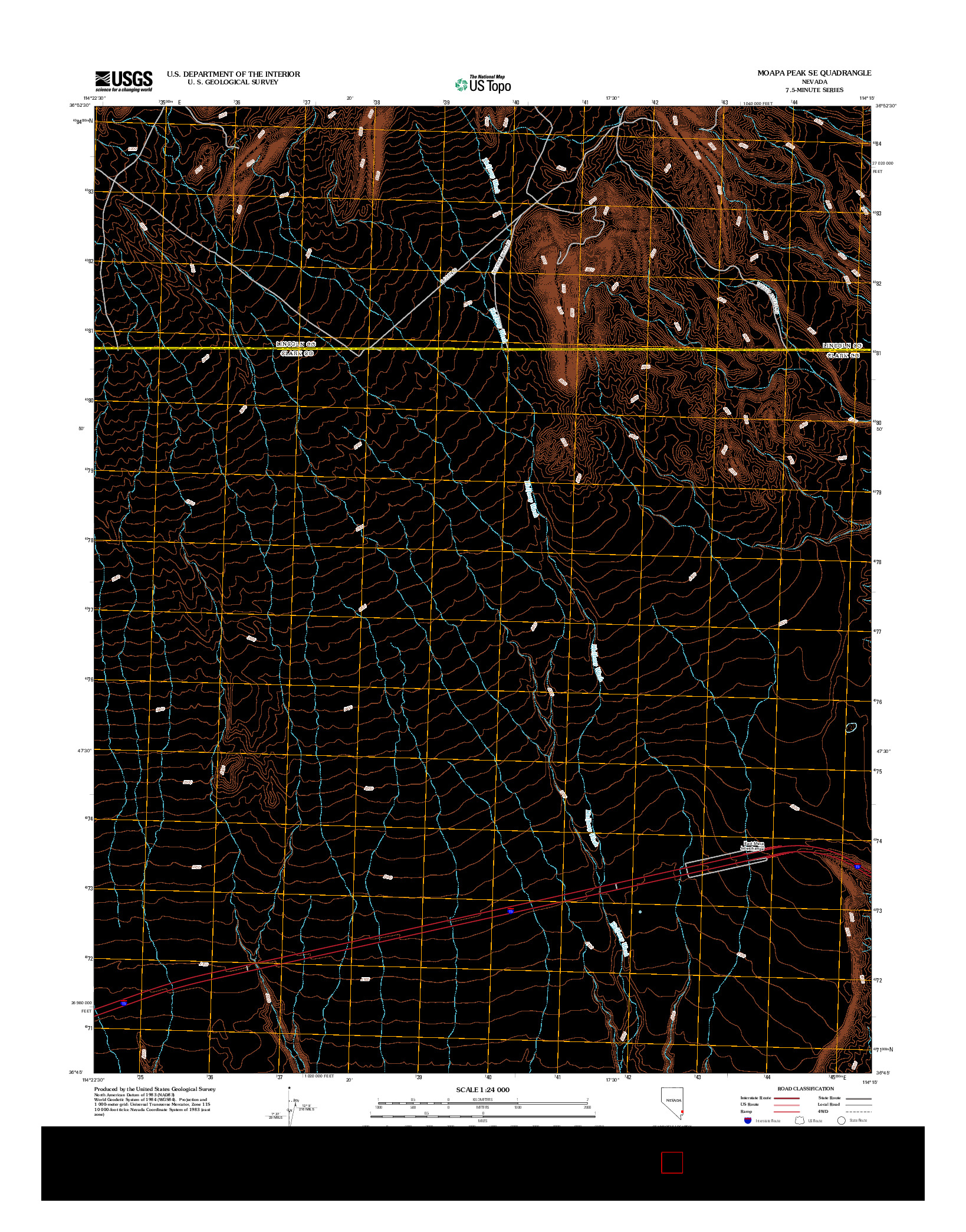 USGS US TOPO 7.5-MINUTE MAP FOR MOAPA PEAK SE, NV 2012