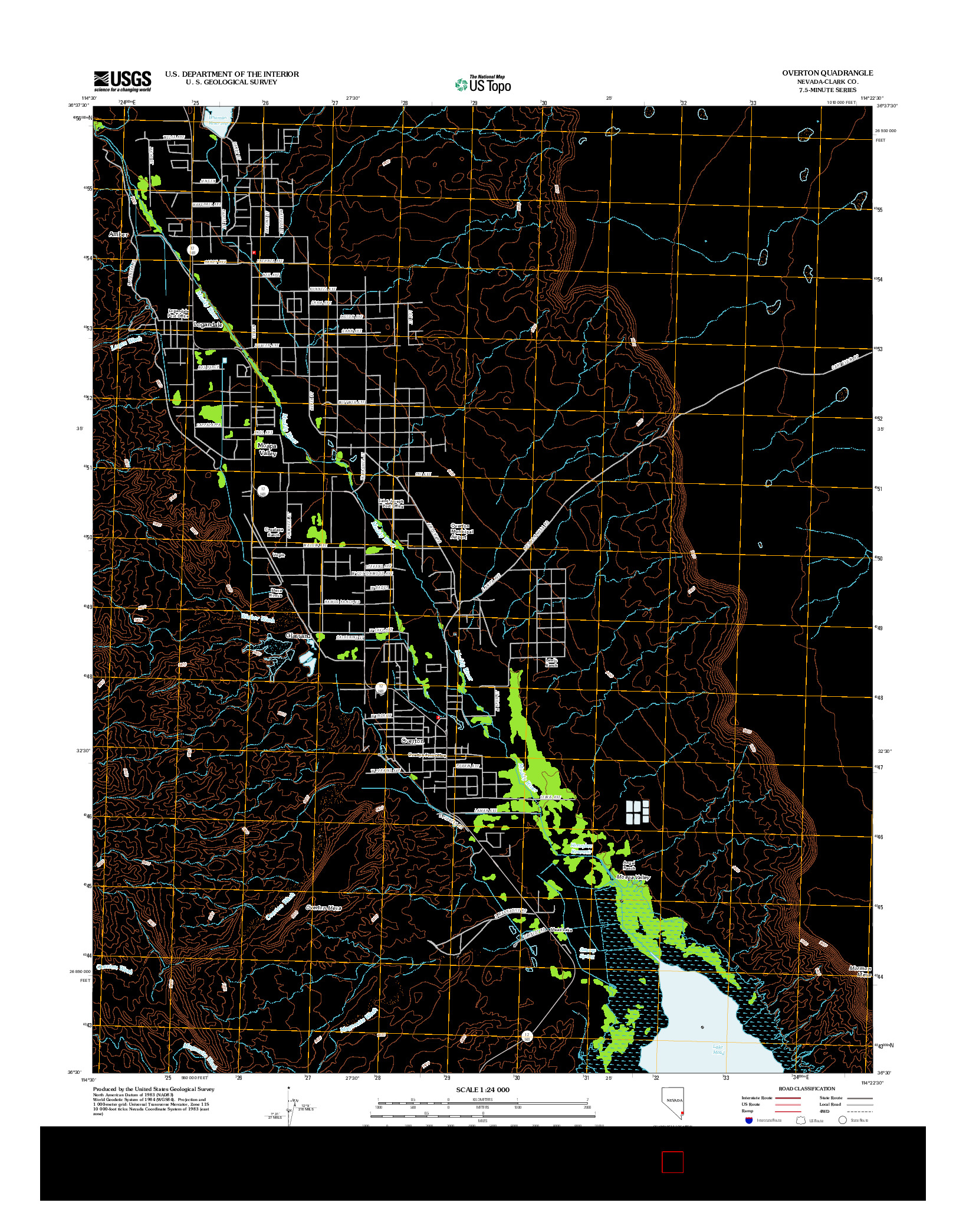 USGS US TOPO 7.5-MINUTE MAP FOR OVERTON, NV 2012