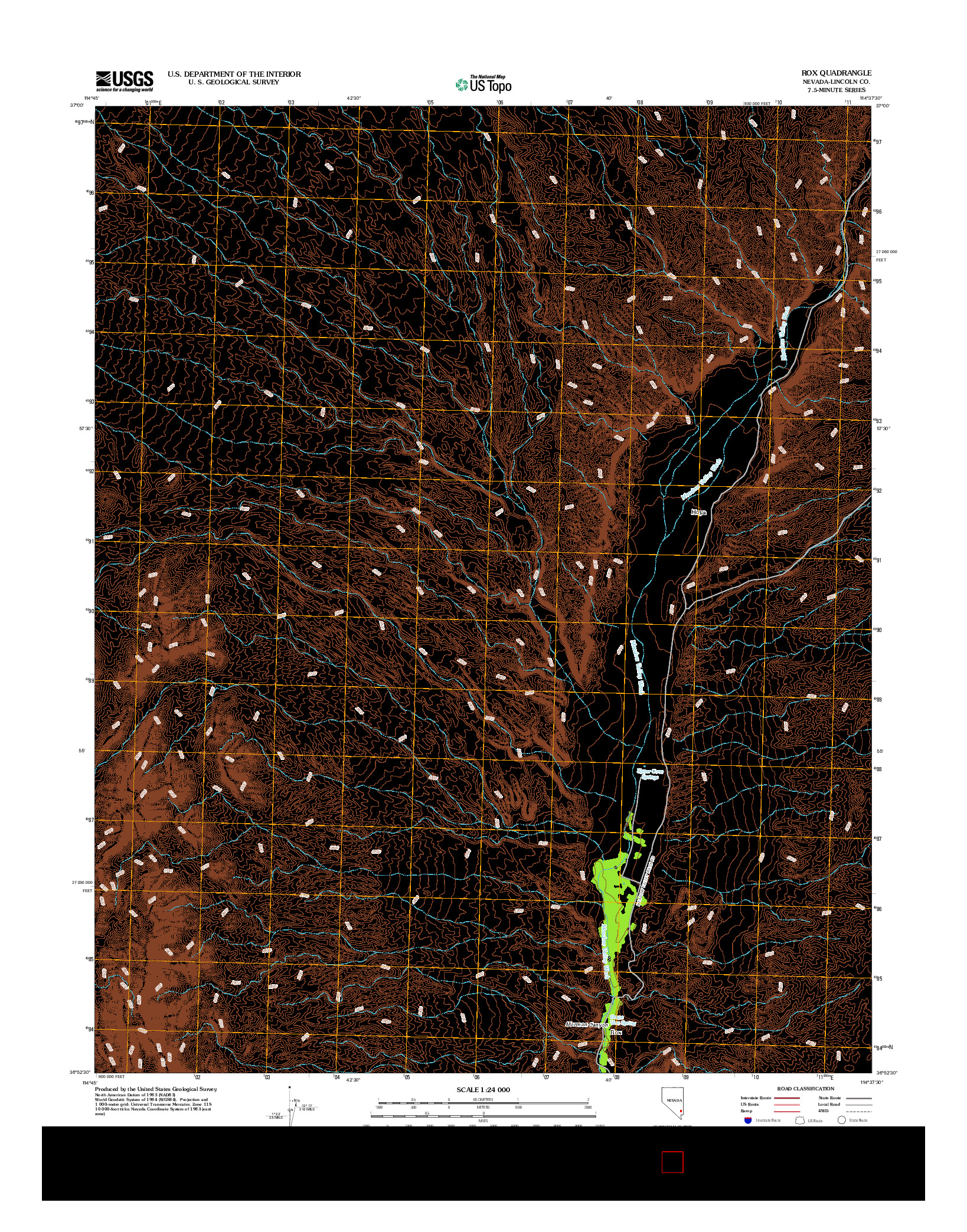 USGS US TOPO 7.5-MINUTE MAP FOR ROX, NV 2012