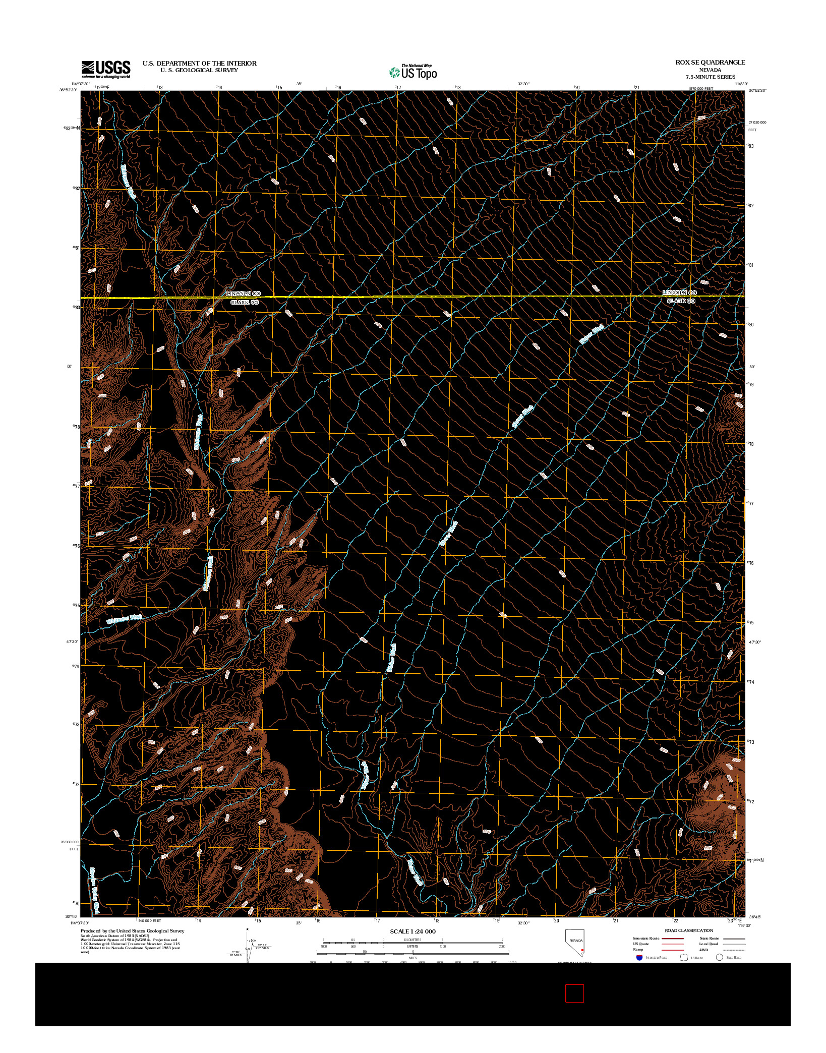 USGS US TOPO 7.5-MINUTE MAP FOR ROX SE, NV 2012