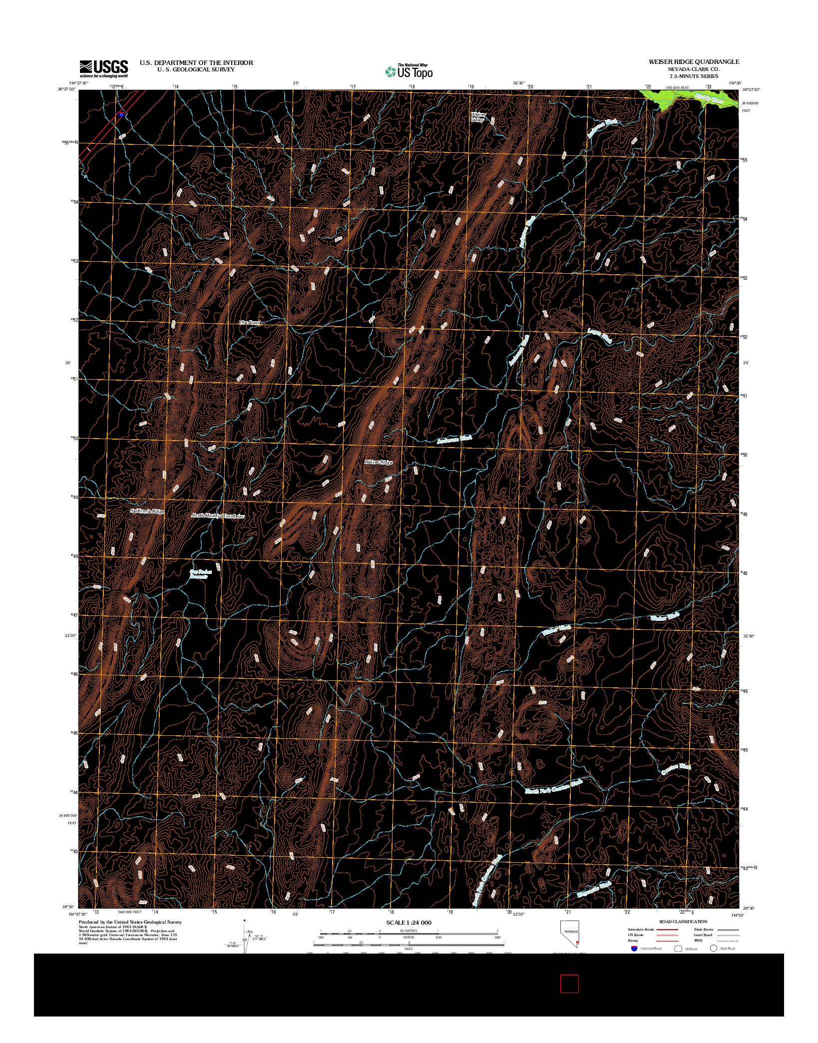 USGS US TOPO 7.5-MINUTE MAP FOR WEISER RIDGE, NV 2012