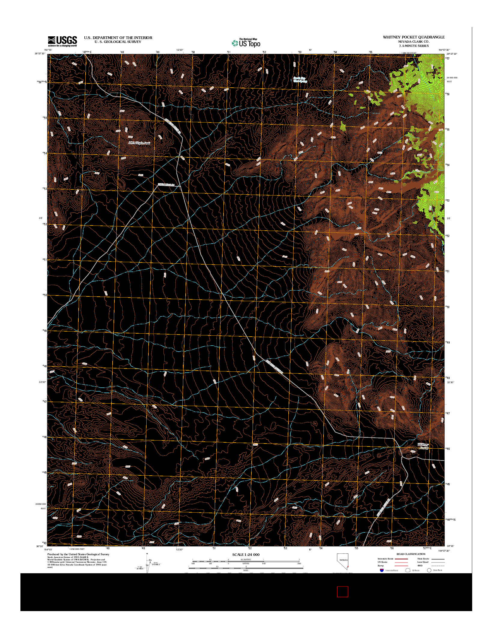 USGS US TOPO 7.5-MINUTE MAP FOR WHITNEY POCKET, NV 2012