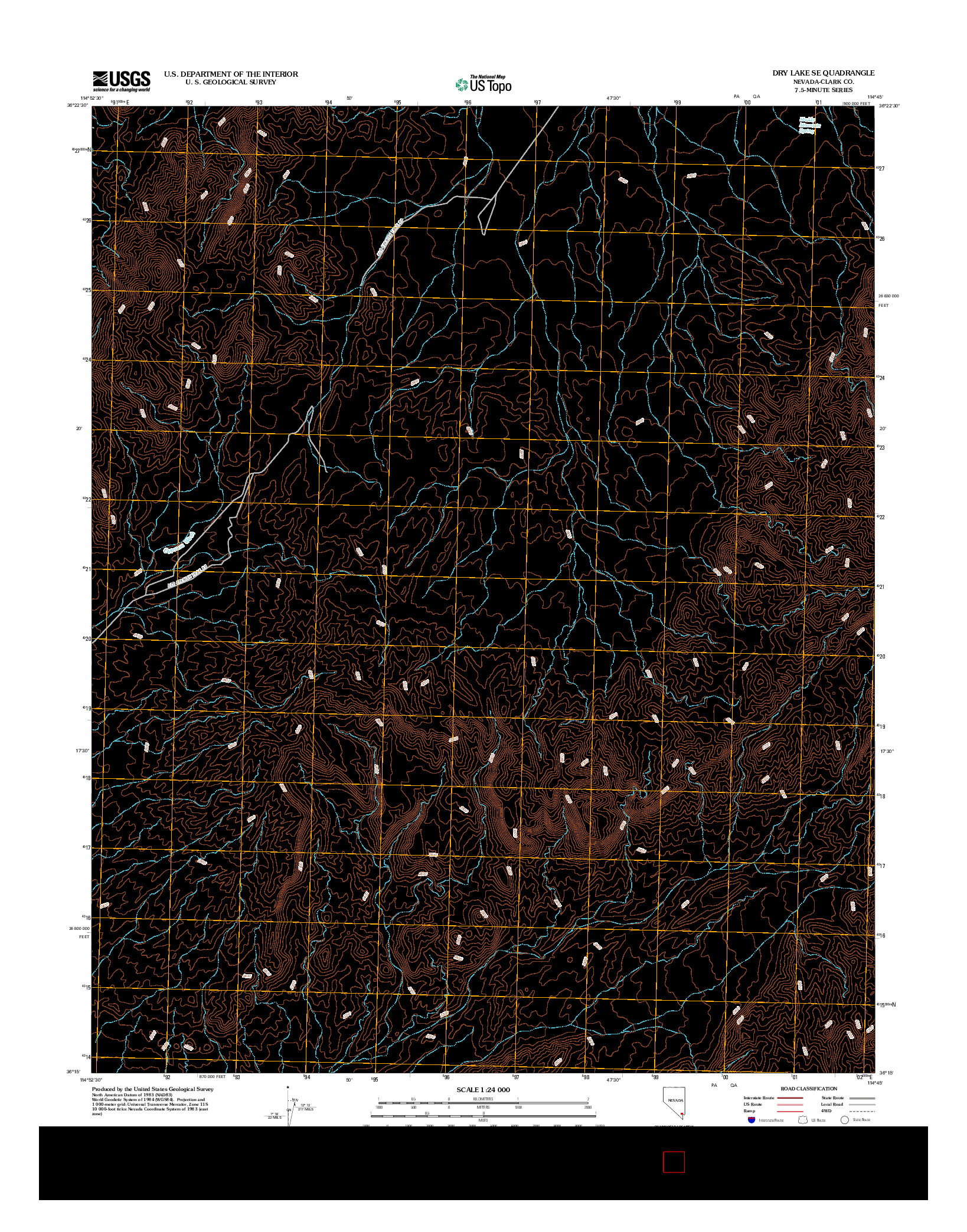 USGS US TOPO 7.5-MINUTE MAP FOR DRY LAKE SE, NV 2012