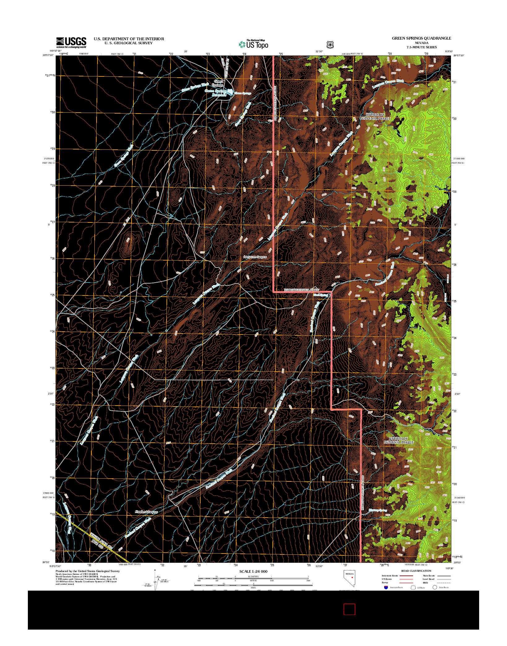 USGS US TOPO 7.5-MINUTE MAP FOR GREEN SPRINGS, NV 2012