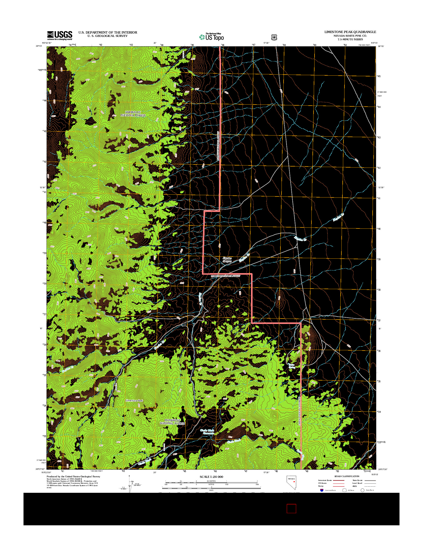 USGS US TOPO 7.5-MINUTE MAP FOR LIMESTONE PEAK, NV 2012