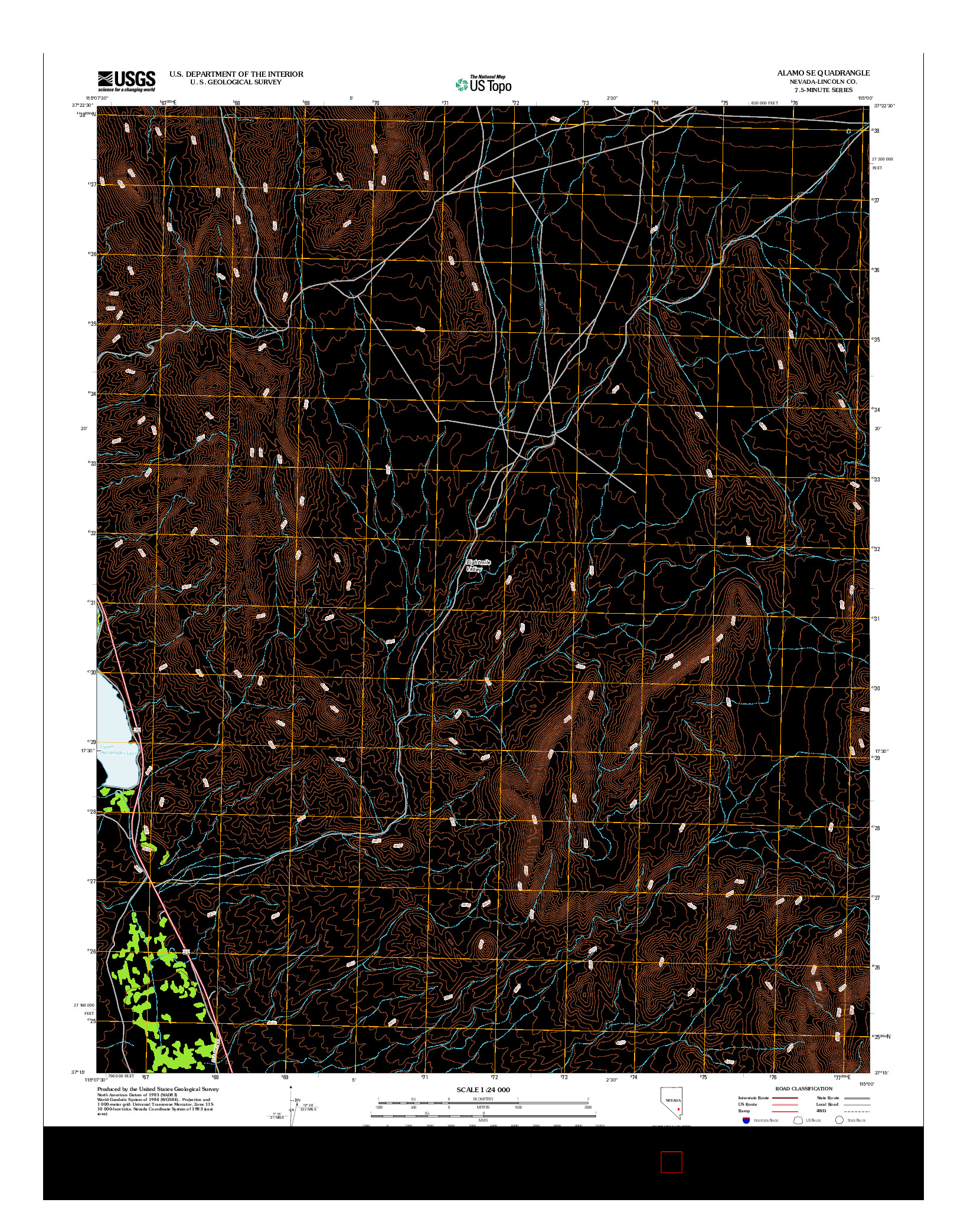 USGS US TOPO 7.5-MINUTE MAP FOR ALAMO SE, NV 2012